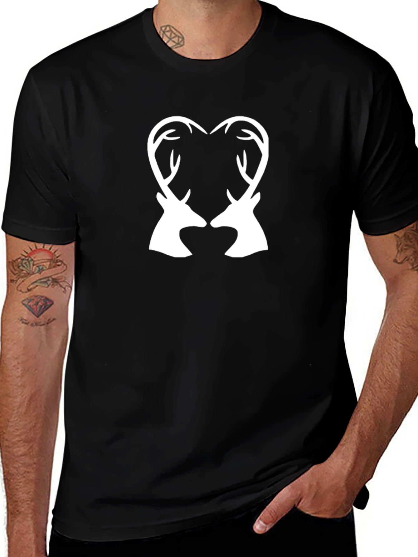 Deer Heart Graphic Tee - Stylish Animal Lover Shirt