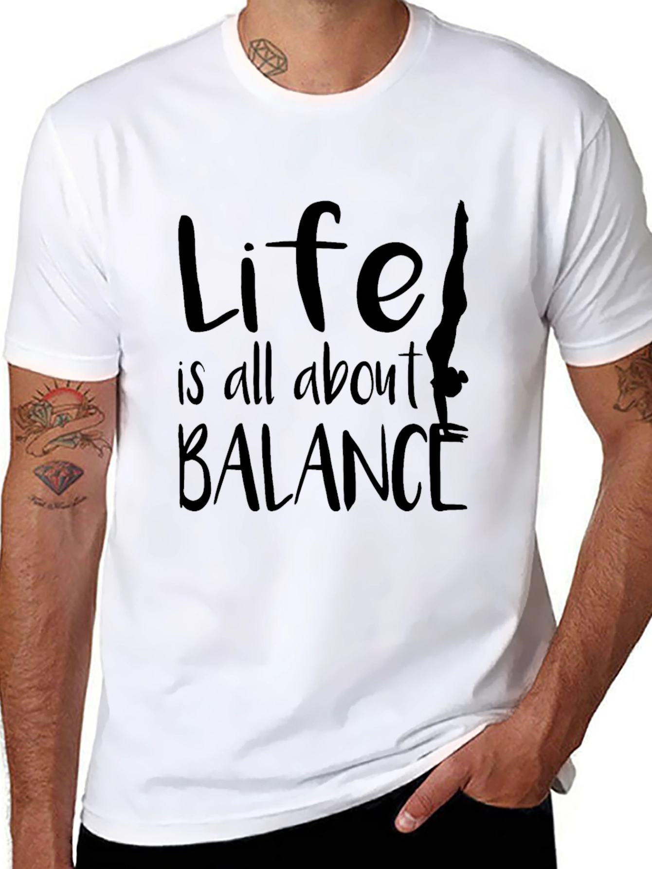 Life Balance Graphic Tee - Mens Black T-Shirt