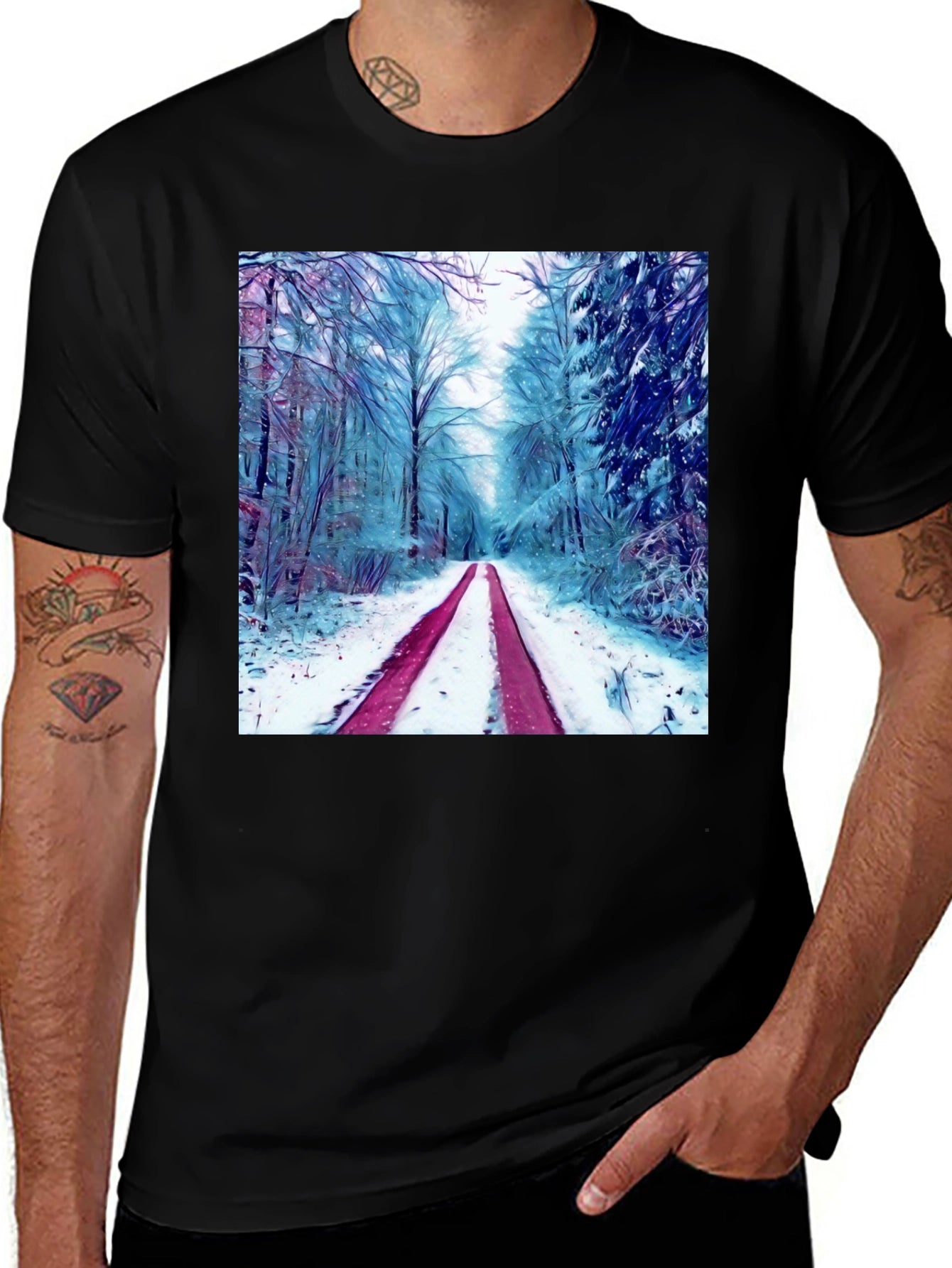Winter Forest Graphic Tee - Nature Lovers T-Shirt