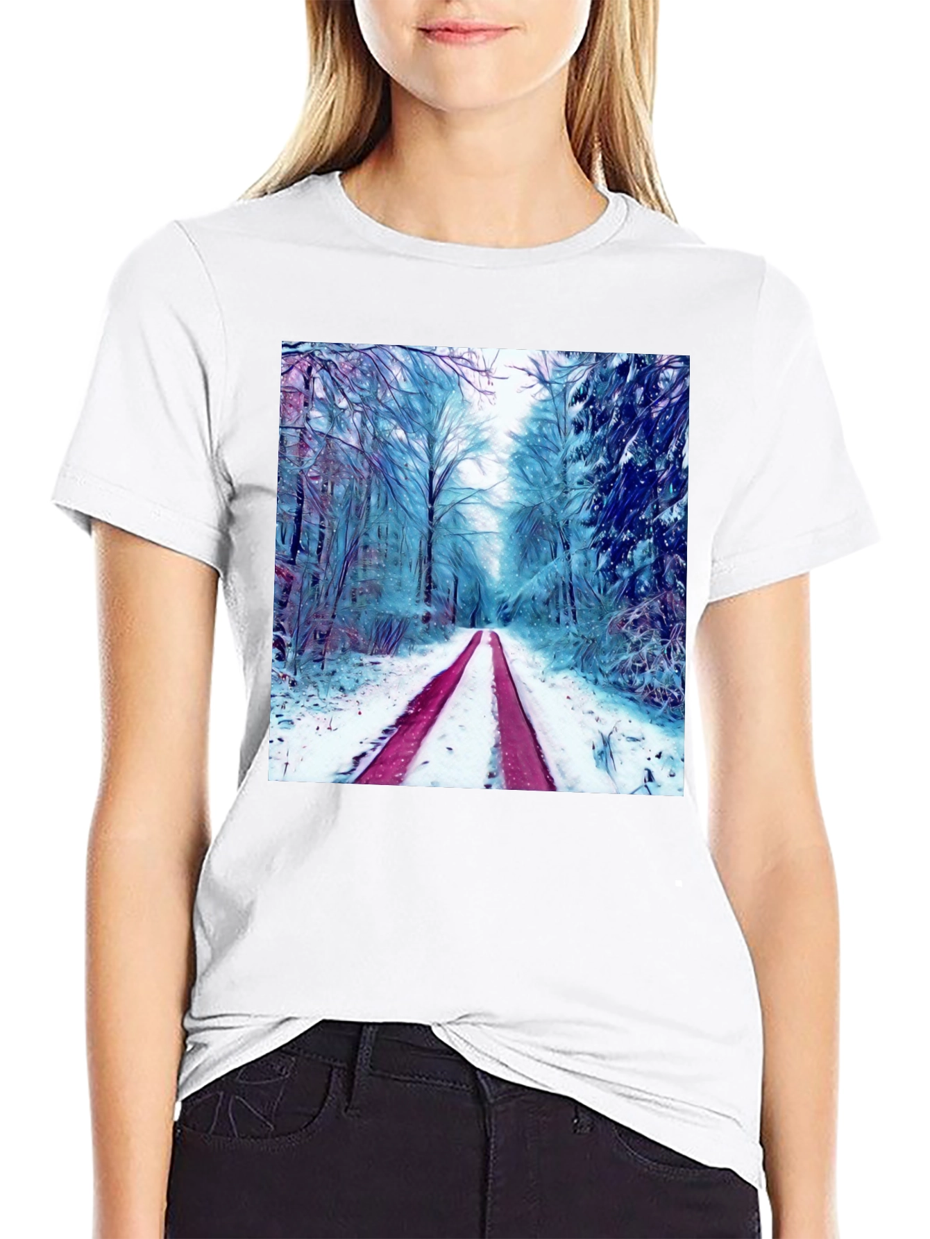 Winter Forest Graphic Tee - Nature Lovers T-Shirt