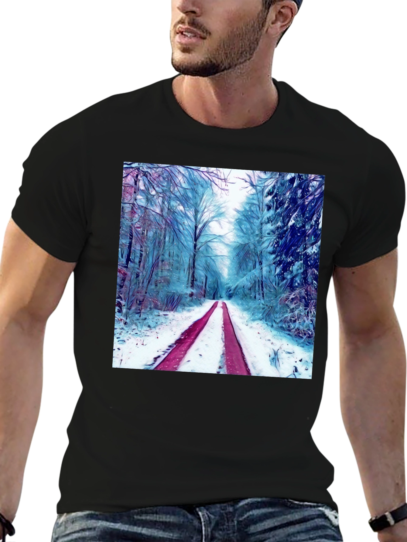 Winter Forest Graphic Tee - Nature Lovers T-Shirt