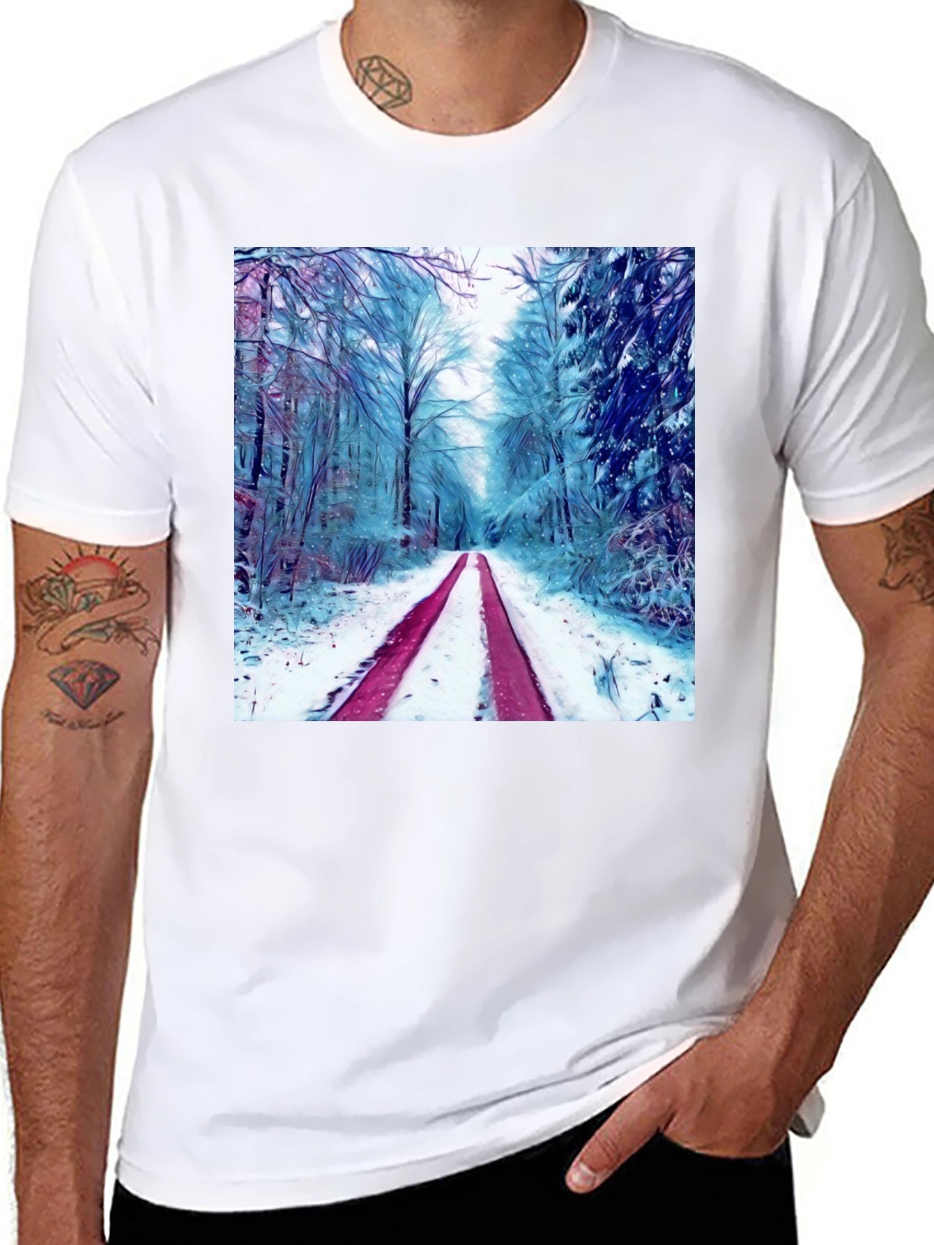 Winter Forest Graphic Tee - Nature Lovers T-Shirt