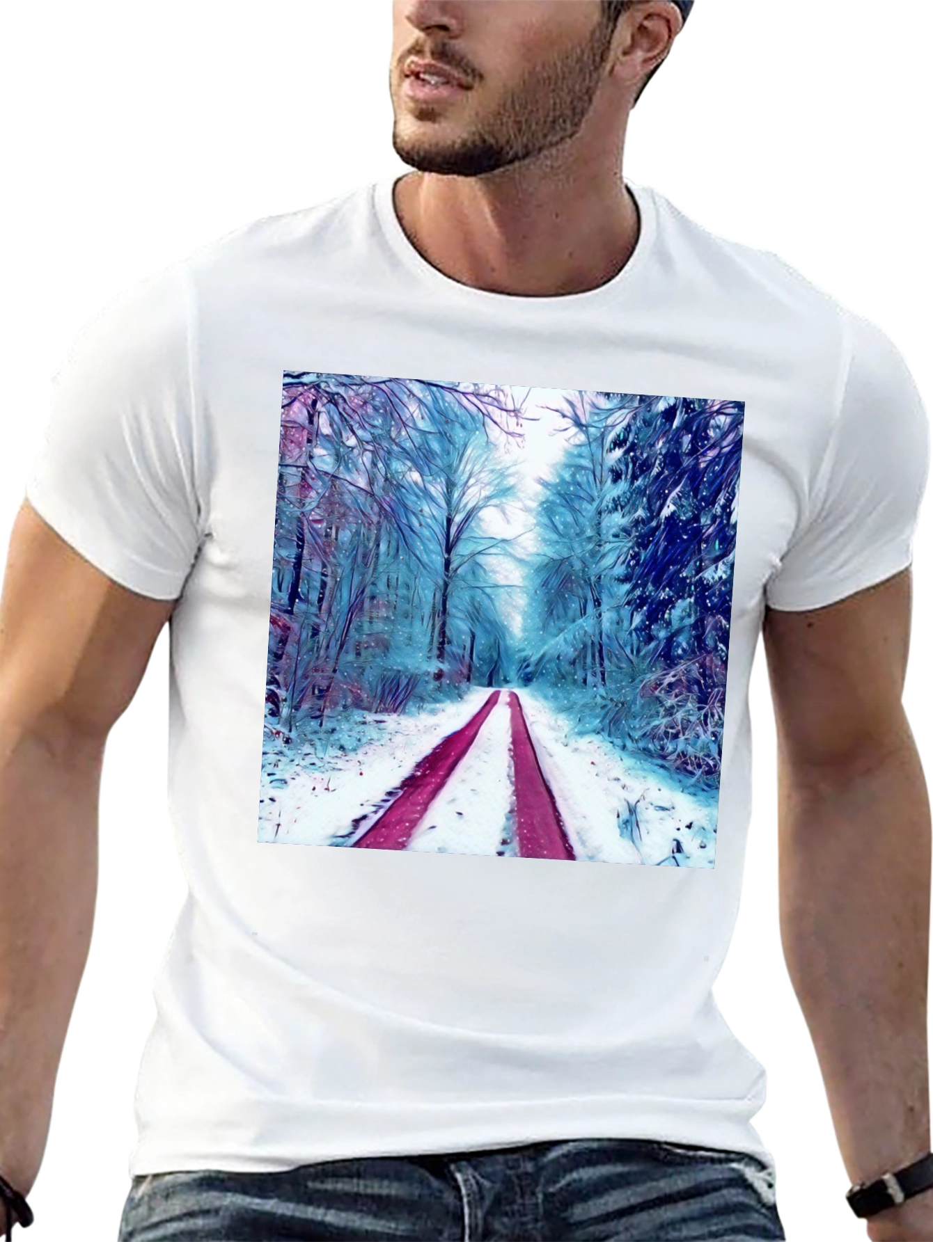 Winter Forest Graphic Tee - Nature Lovers T-Shirt