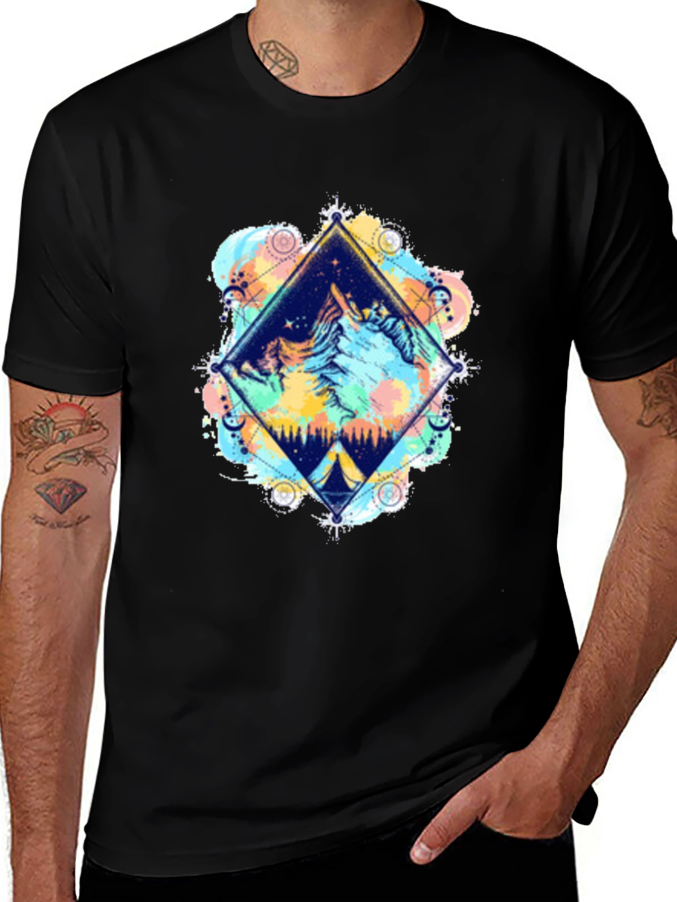 Mountain Scene Graphic Tee - Nature Adventure Shirt