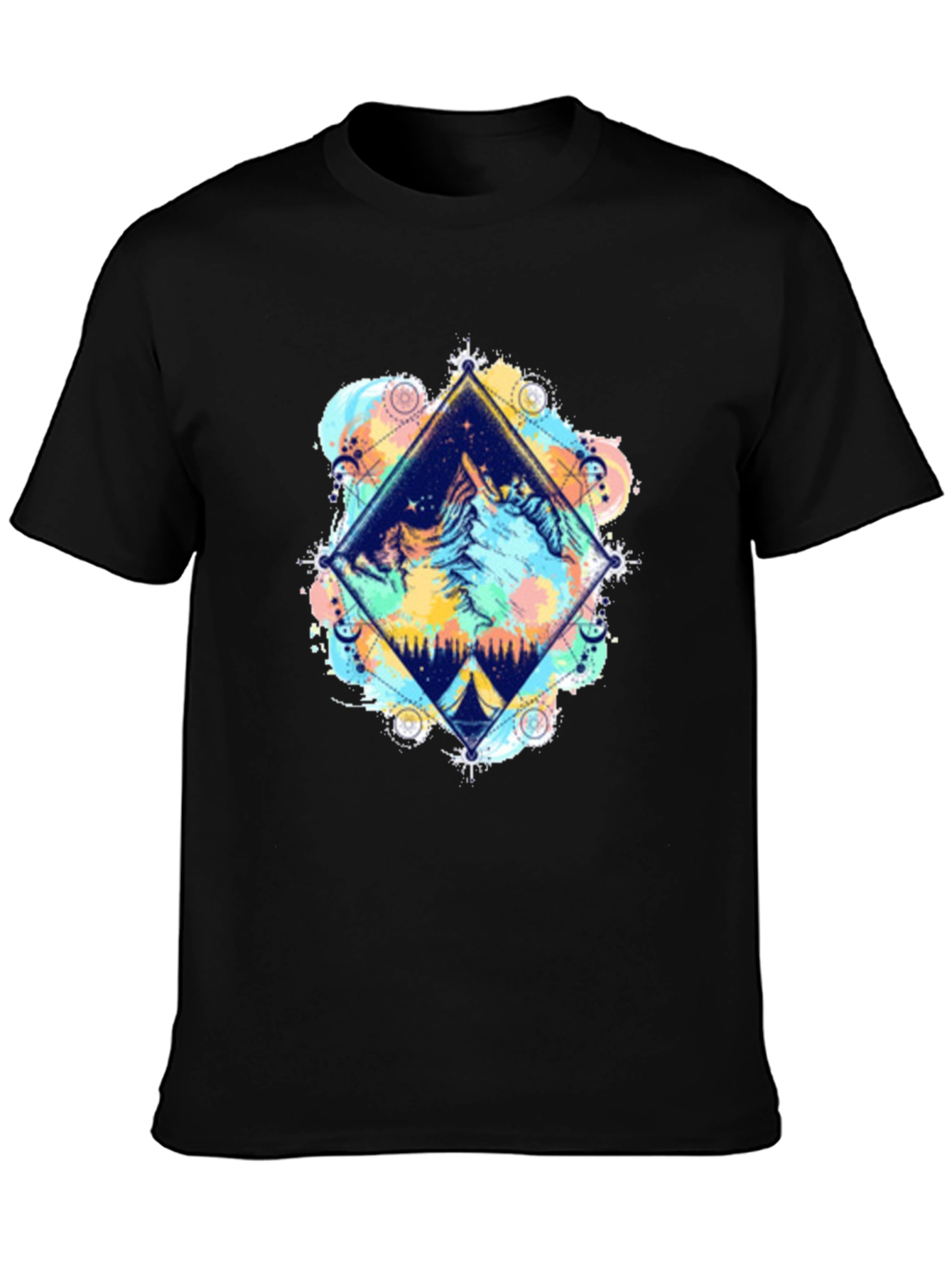 Mountain Scene Graphic Tee - Nature Adventure Shirt