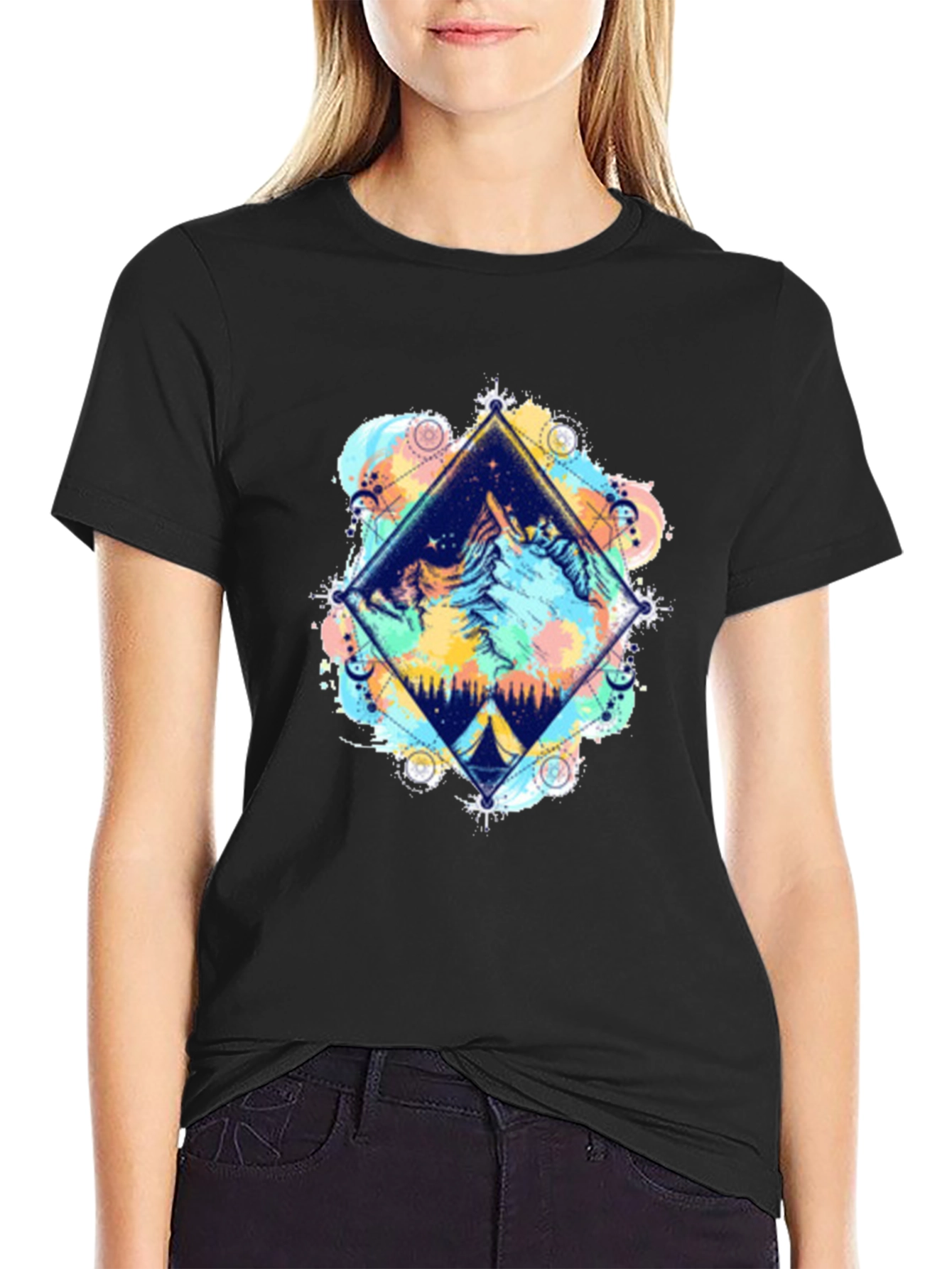 Mountain Scene Graphic Tee - Nature Adventure Shirt