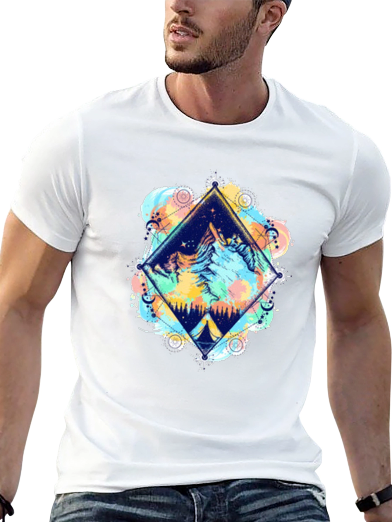 Mountain Scene Graphic Tee - Nature Adventure Shirt