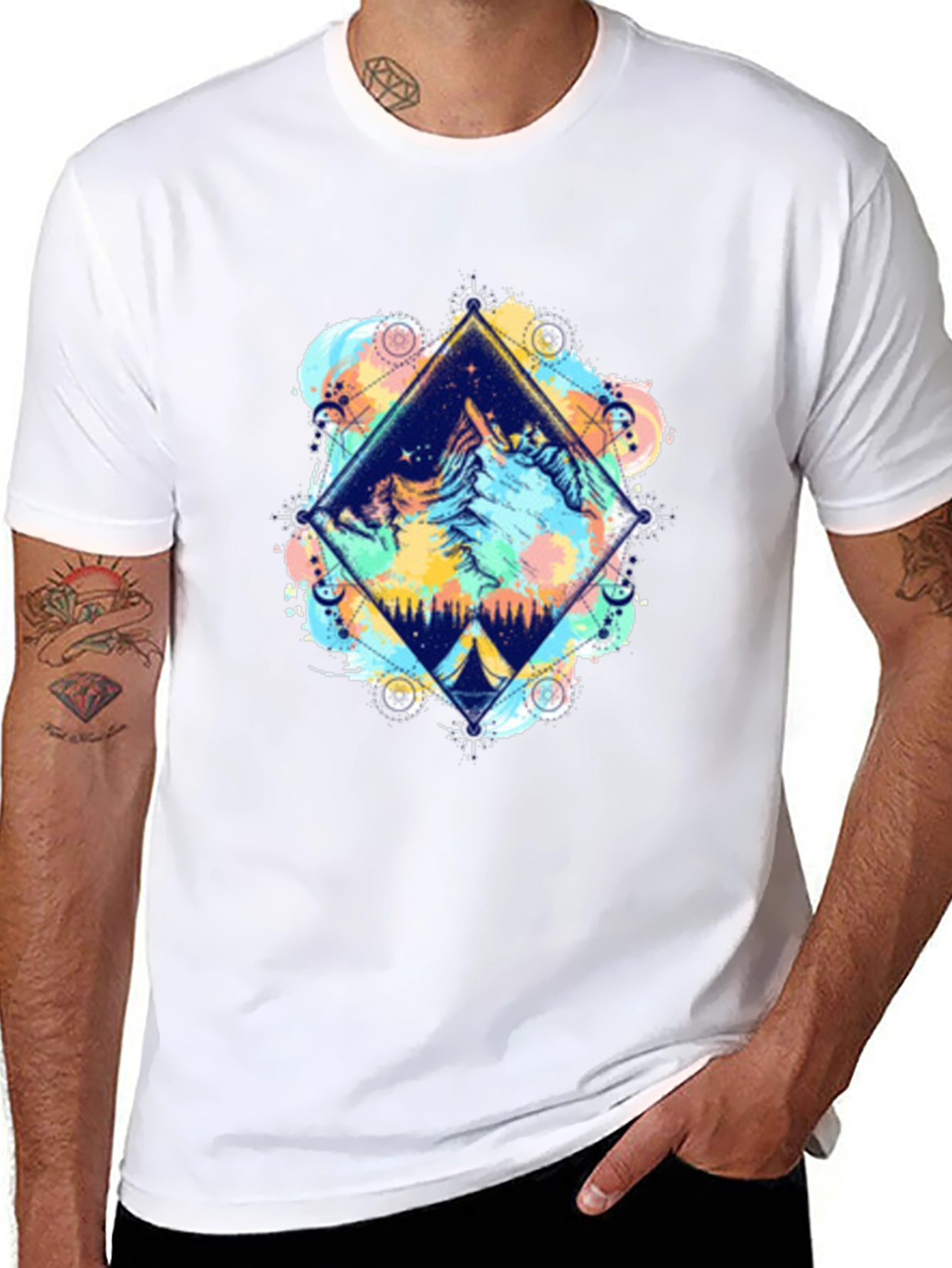 Mountain Scene Graphic Tee - Nature Adventure Shirt