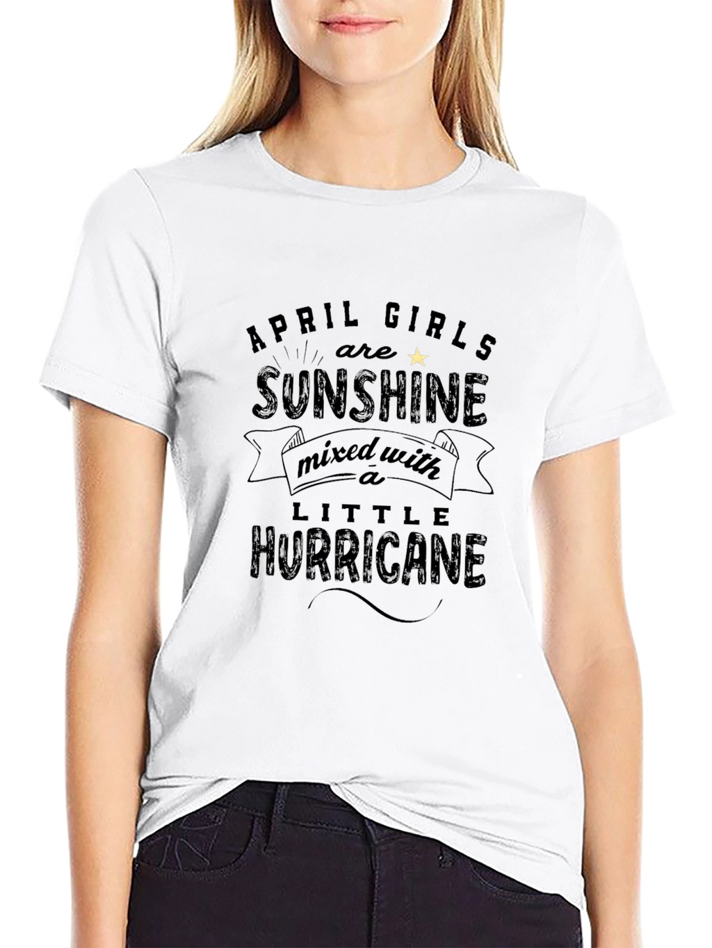 April Girls Sunshine Hurricane Black T-Shirt