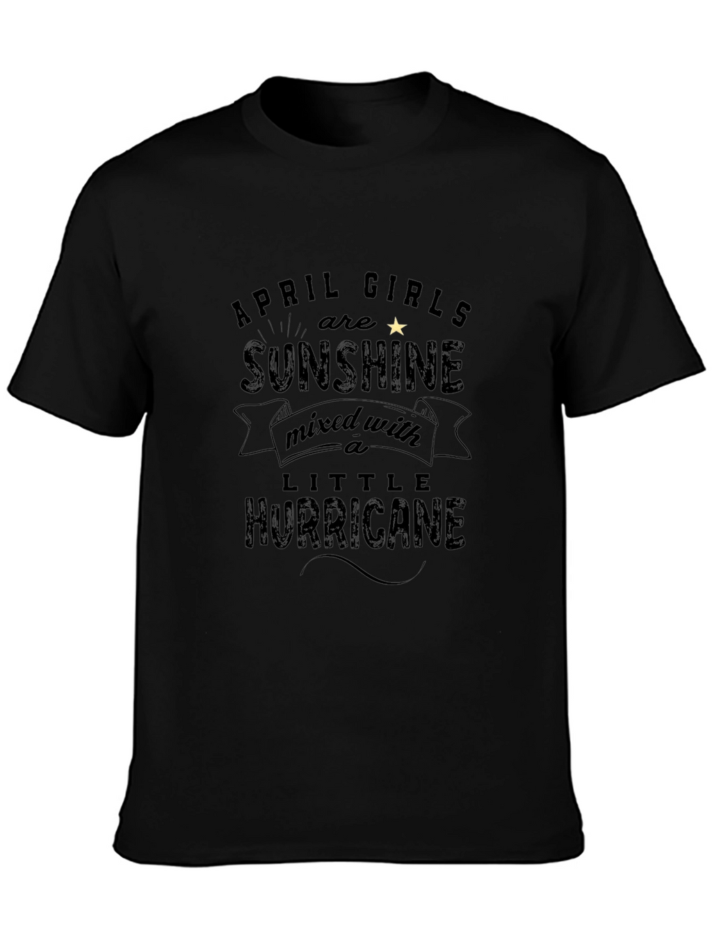 April Girls Sunshine Hurricane Black T-Shirt