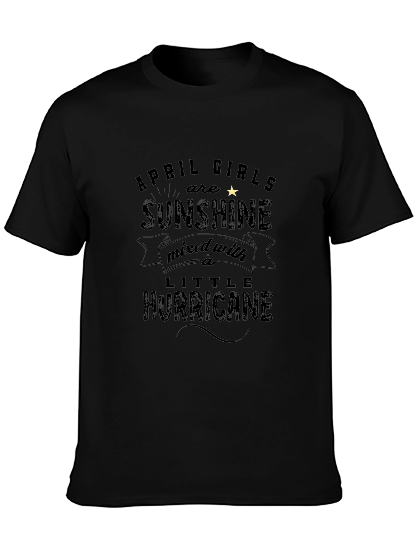 April Girls Sunshine Hurricane Black T-Shirt