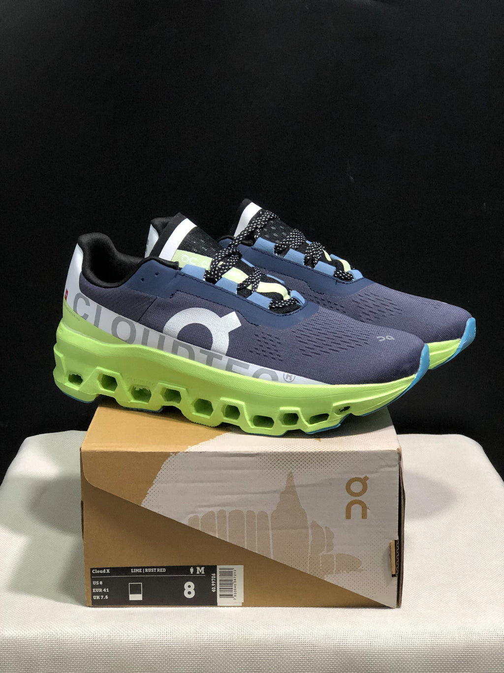 On Running Cloudmonster Sneakers Dark Blue | Green