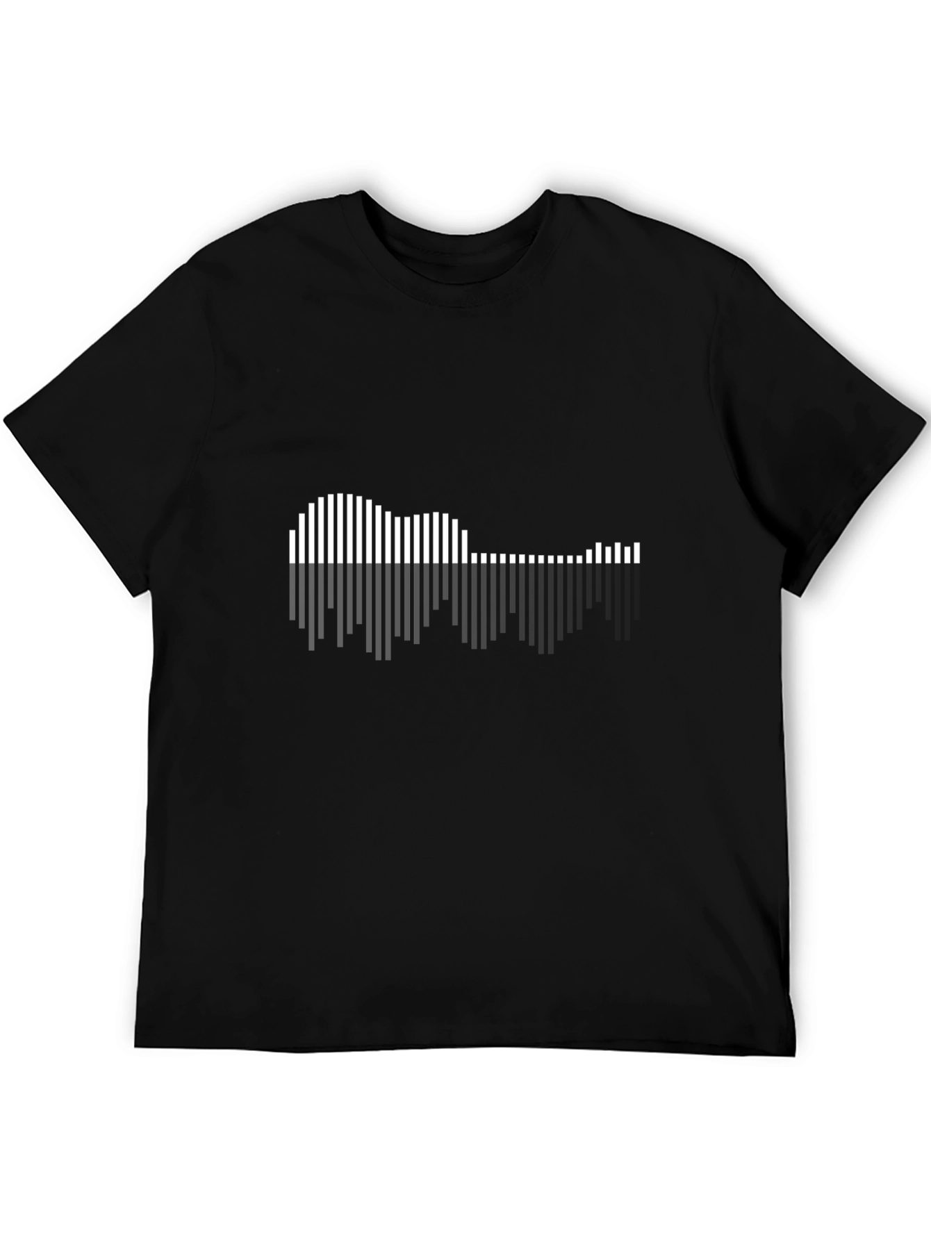 Audio Waveform Graphic Tee - Black Cotton T-Shirt