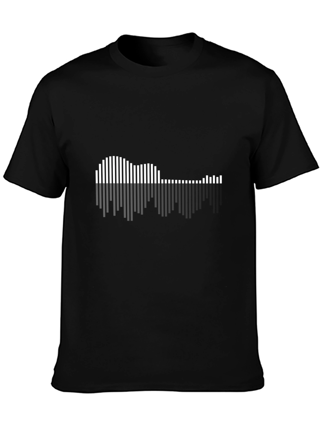 Audio Waveform Graphic Tee - Black Cotton T-Shirt