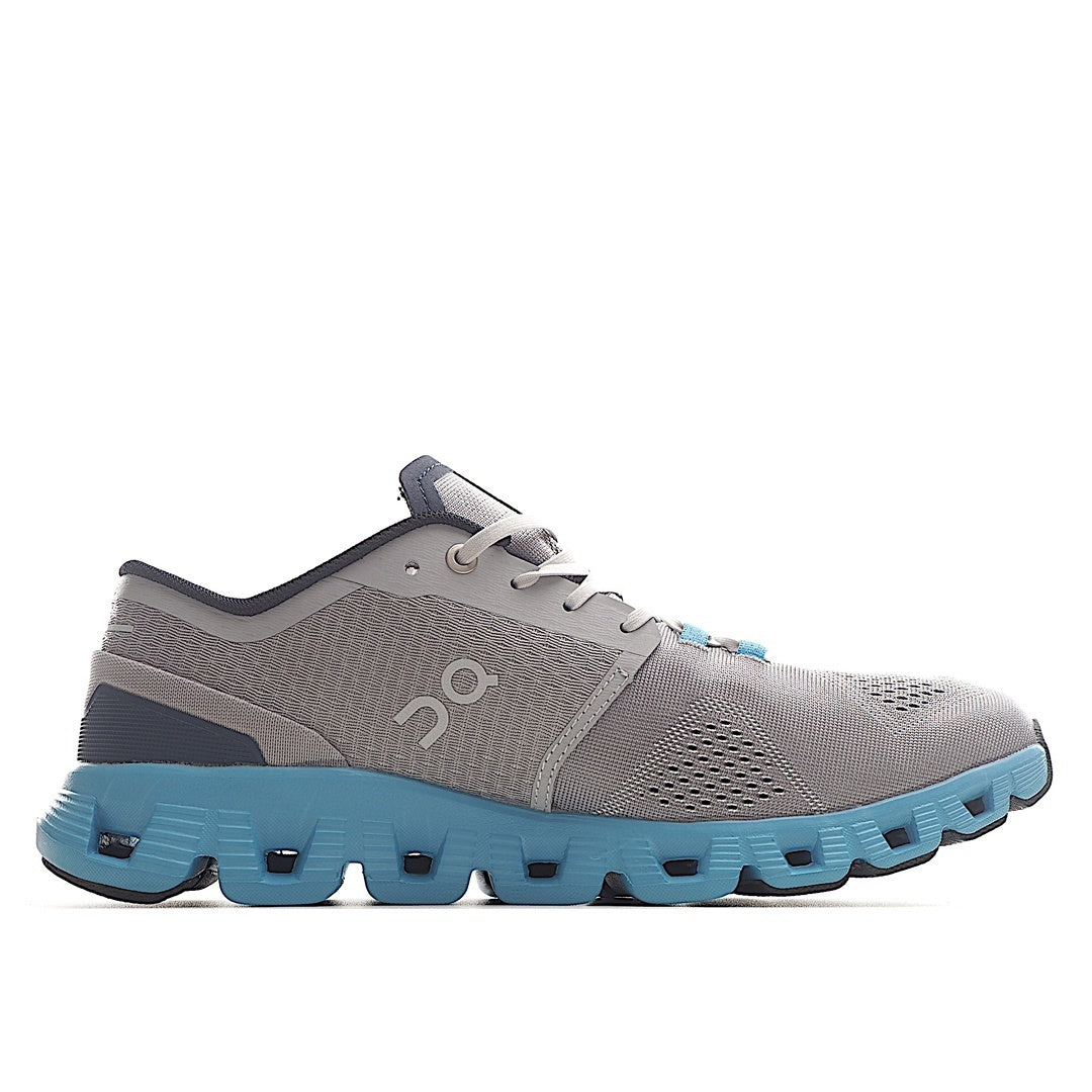 On Running Cloud X Alloy Grey Niagara Blue