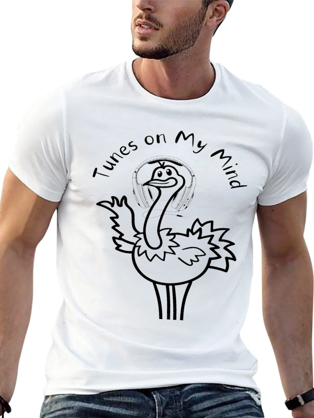 Tunes on My Mind Ostrich Graphic Tee