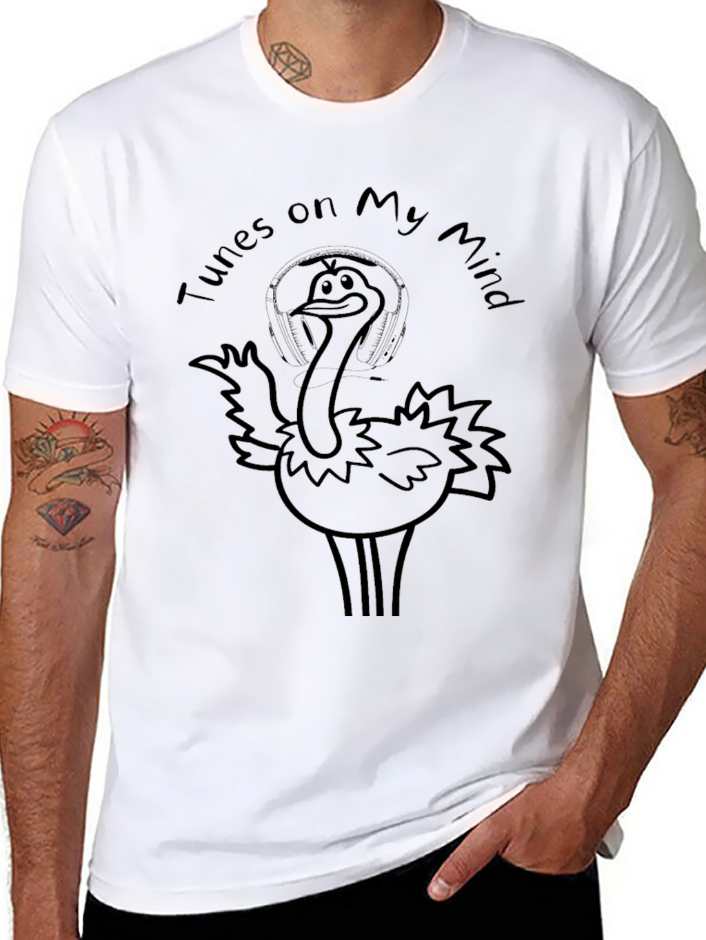Tunes on My Mind Ostrich Graphic Tee