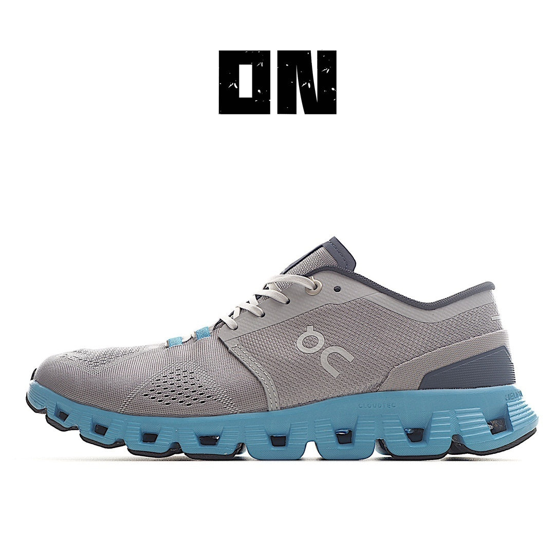 On Running Cloud X Alloy Grey Niagara Blue