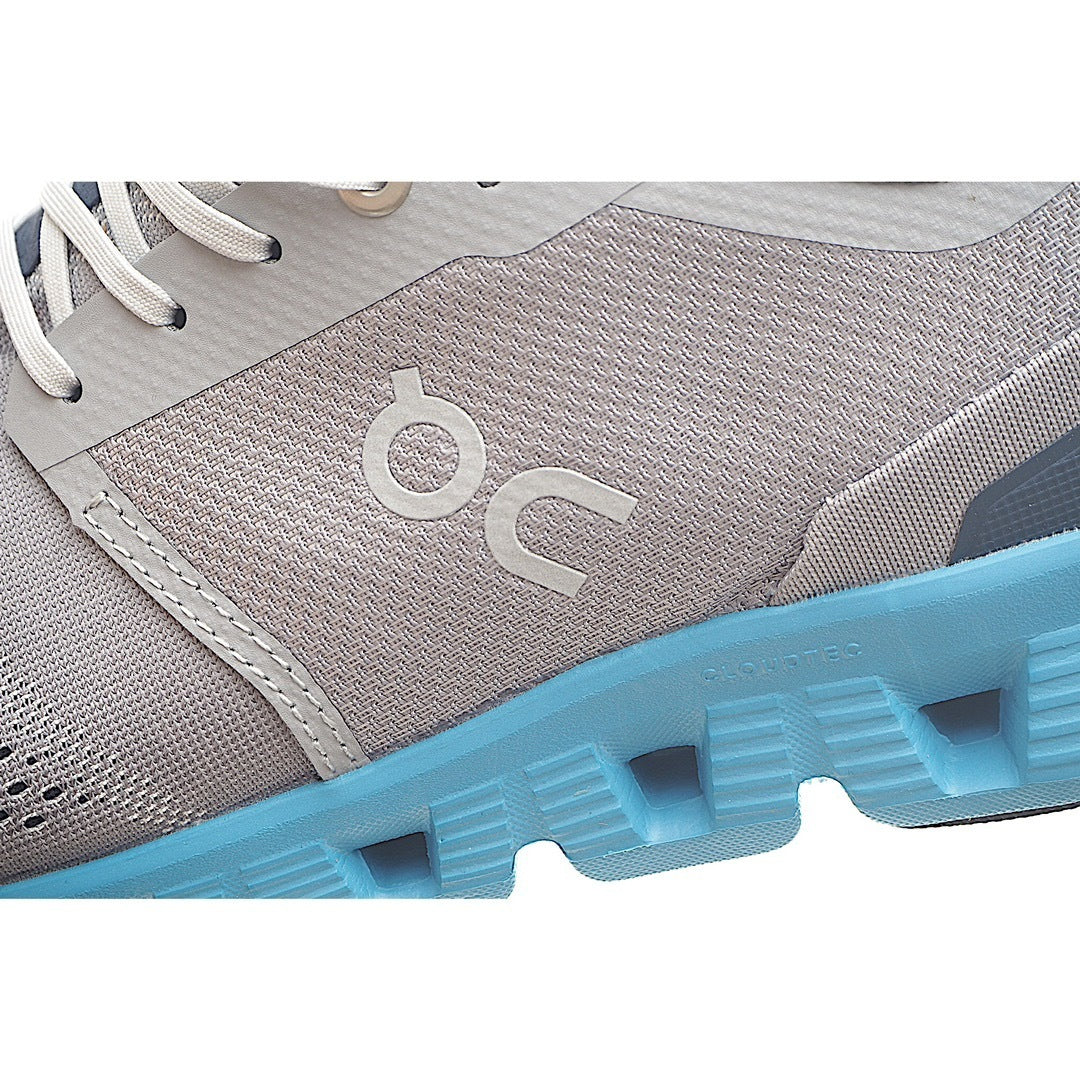 On Running Cloud X Alloy Grey Niagara Blue