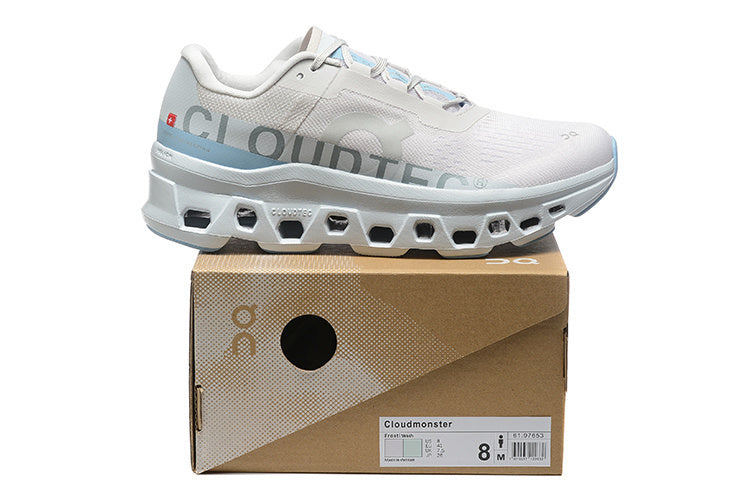 On Running Cloudmonster Sneakers White | Light blue
