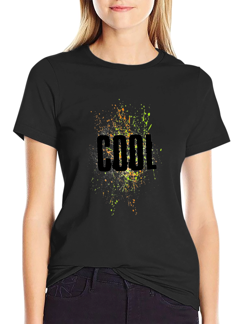 Cool Splatter Graphic Black T-Shirt