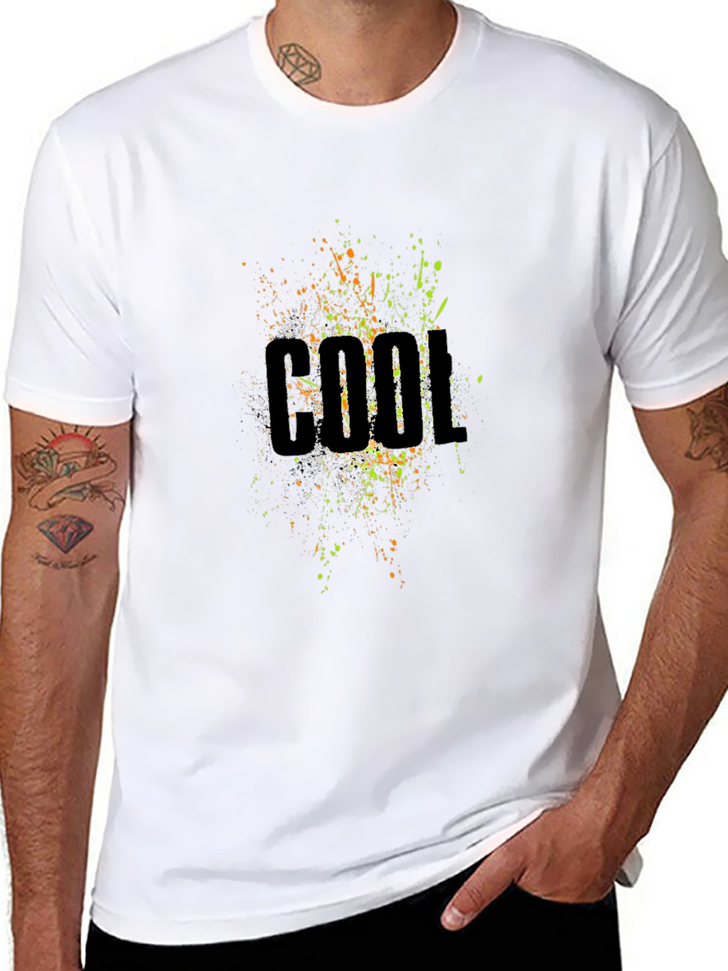 Cool Splatter Graphic Black T-Shirt