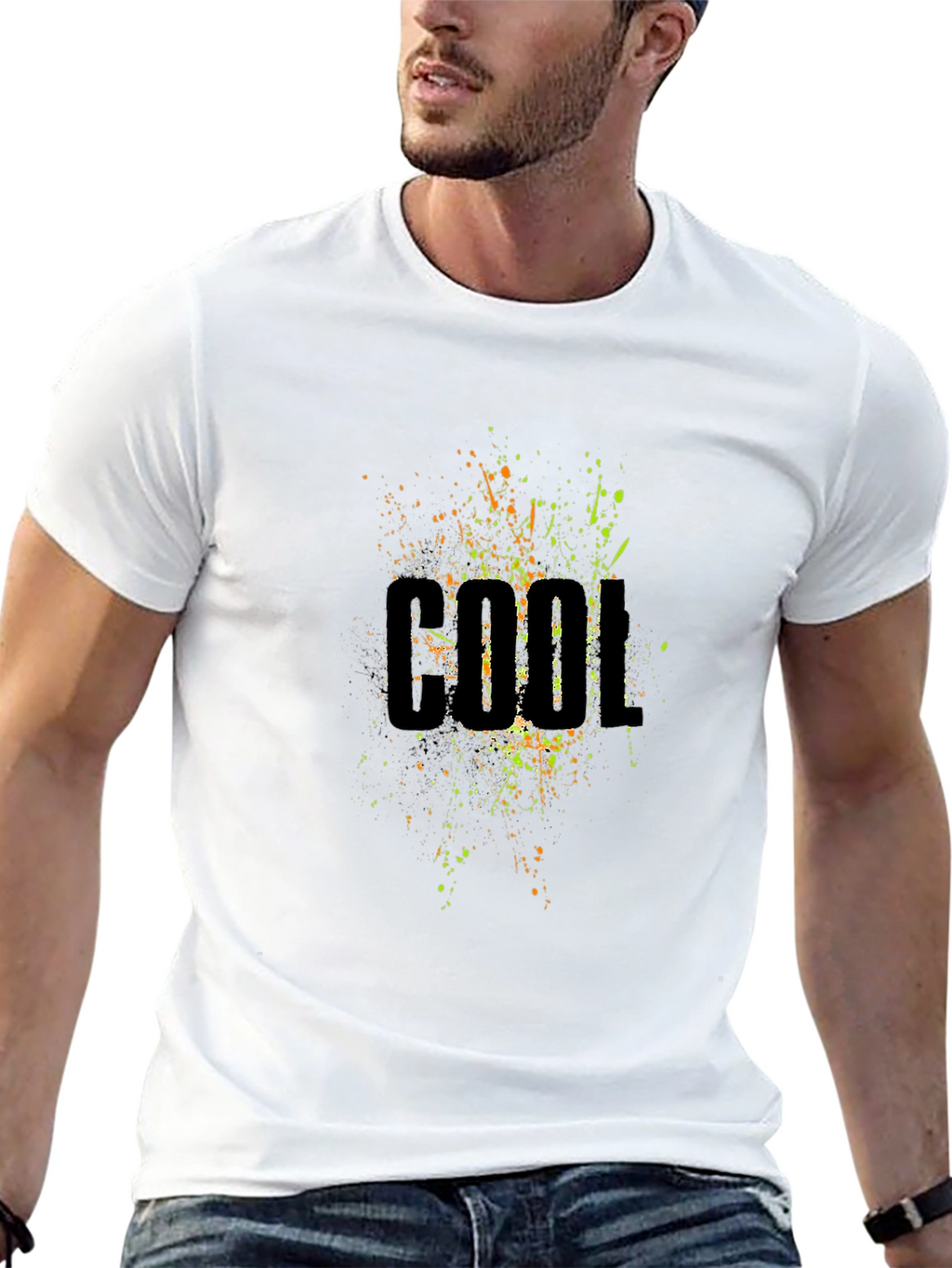 Cool Splatter Graphic Black T-Shirt
