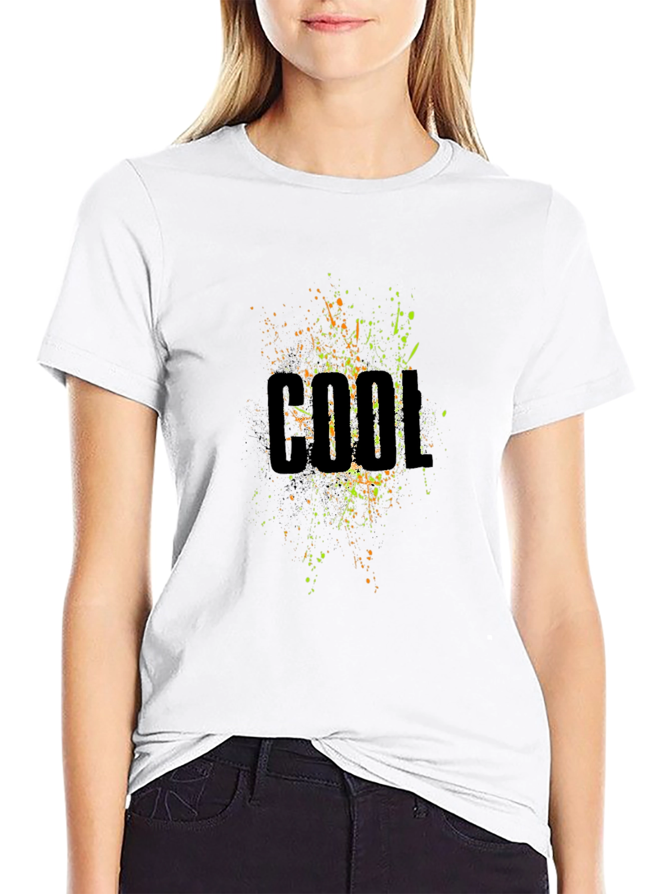 Cool Splatter Graphic Black T-Shirt