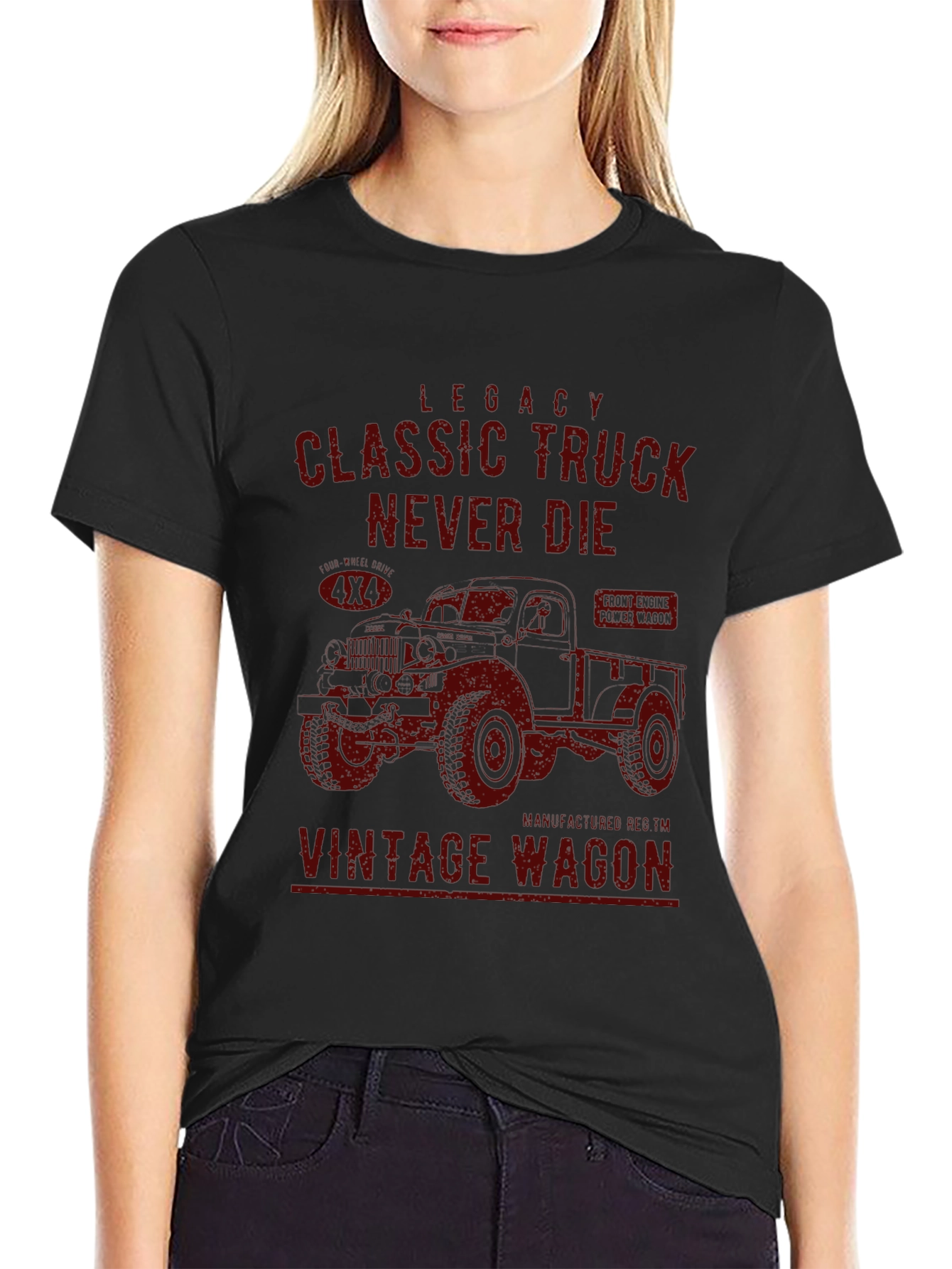 Classic Truck Vintage Wagon Black T-Shirt