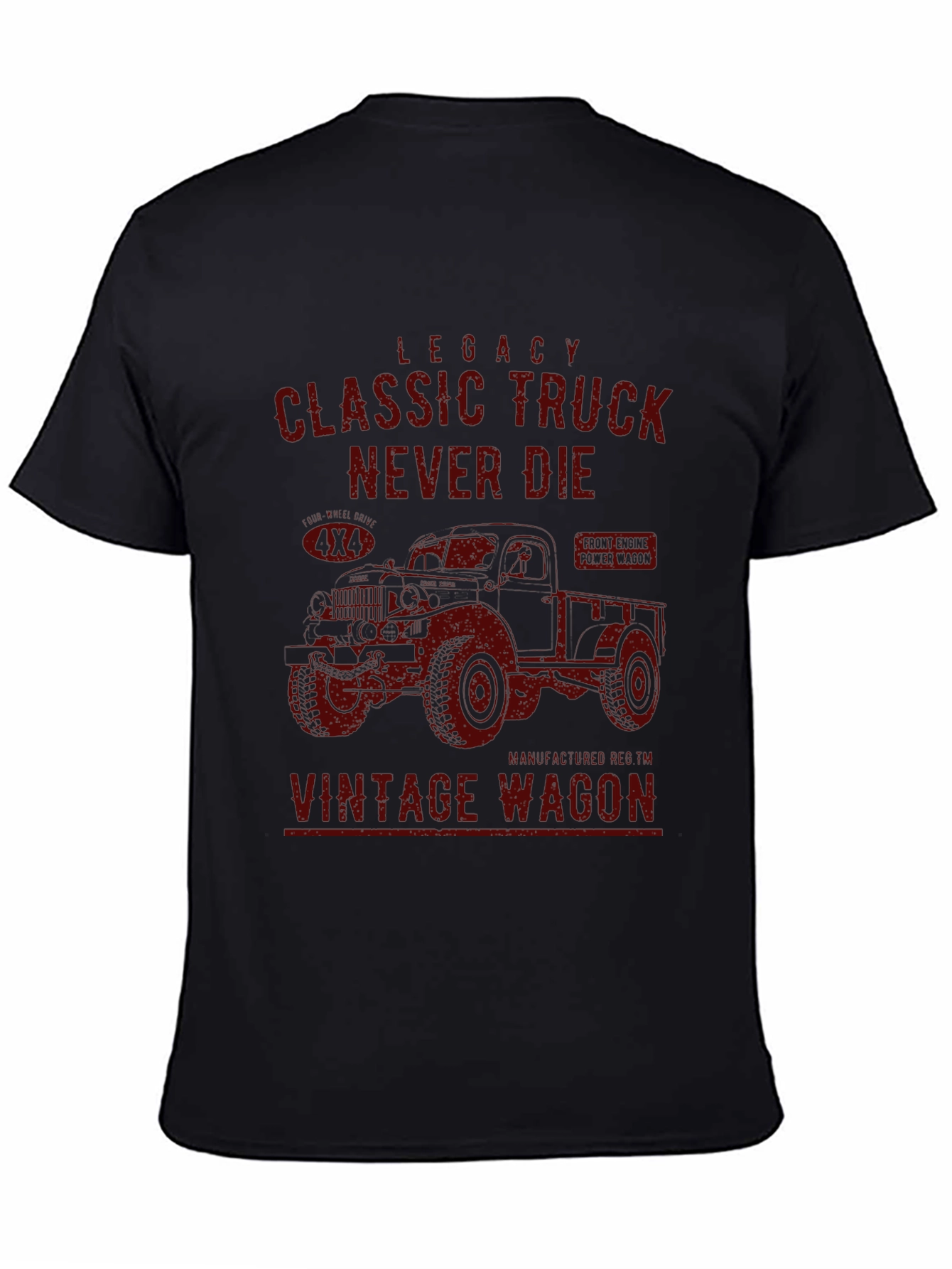Classic Truck Vintage Wagon Black T-Shirt