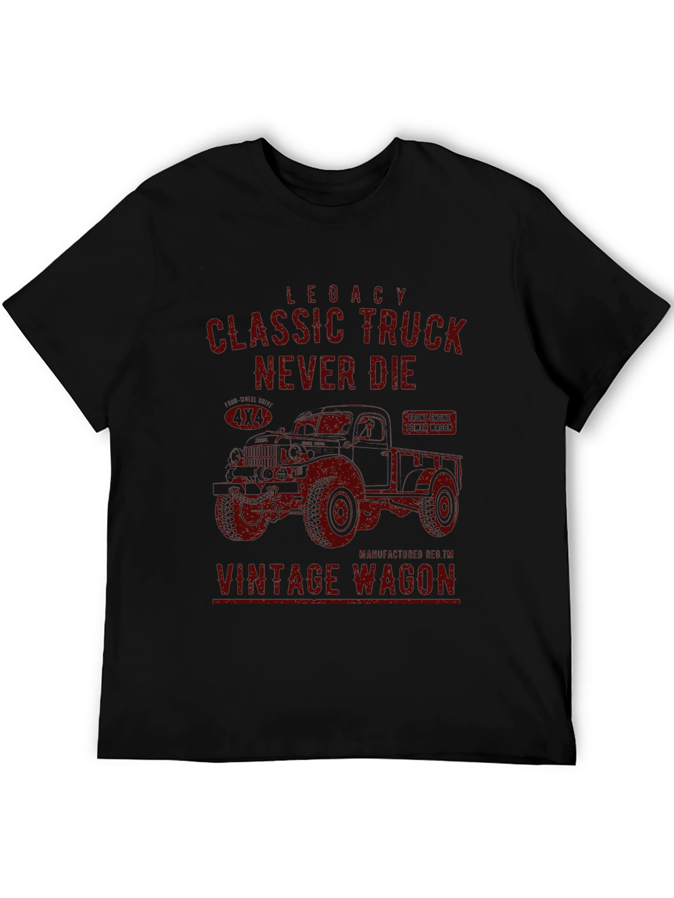 Classic Truck Vintage Wagon Black T-Shirt