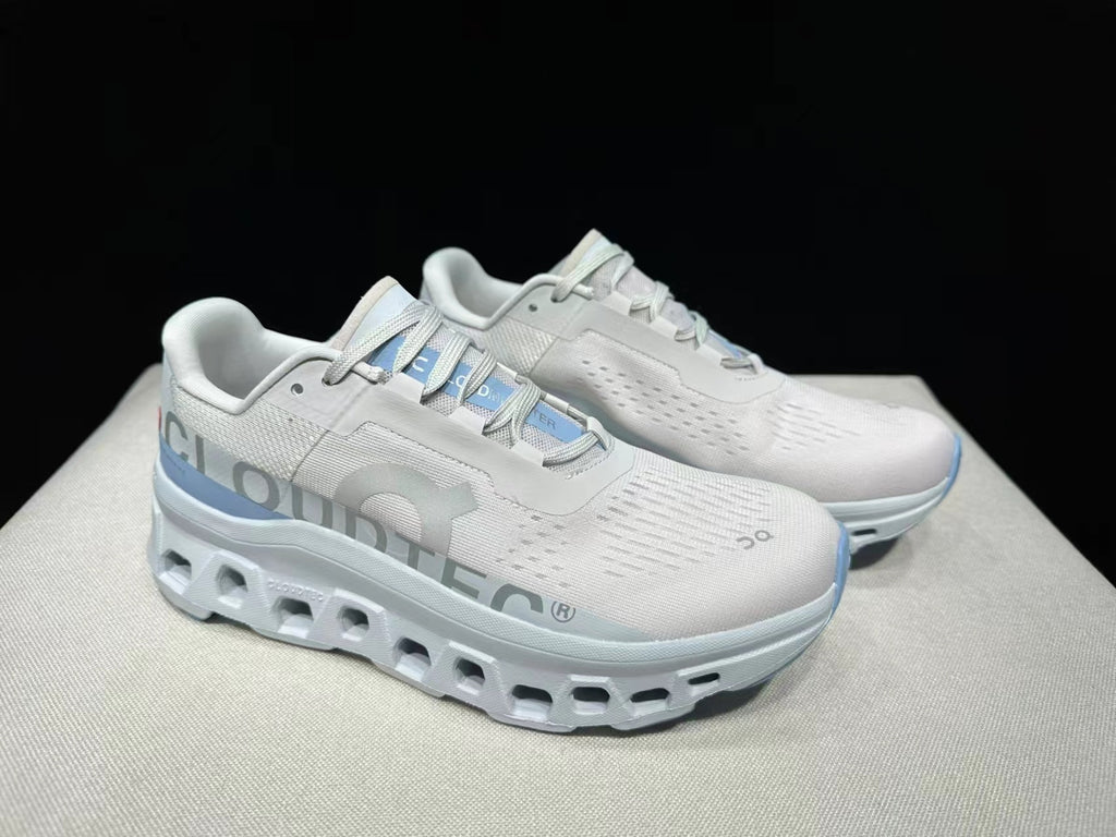 On Running Cloudmonster Sneakers White | Light blue