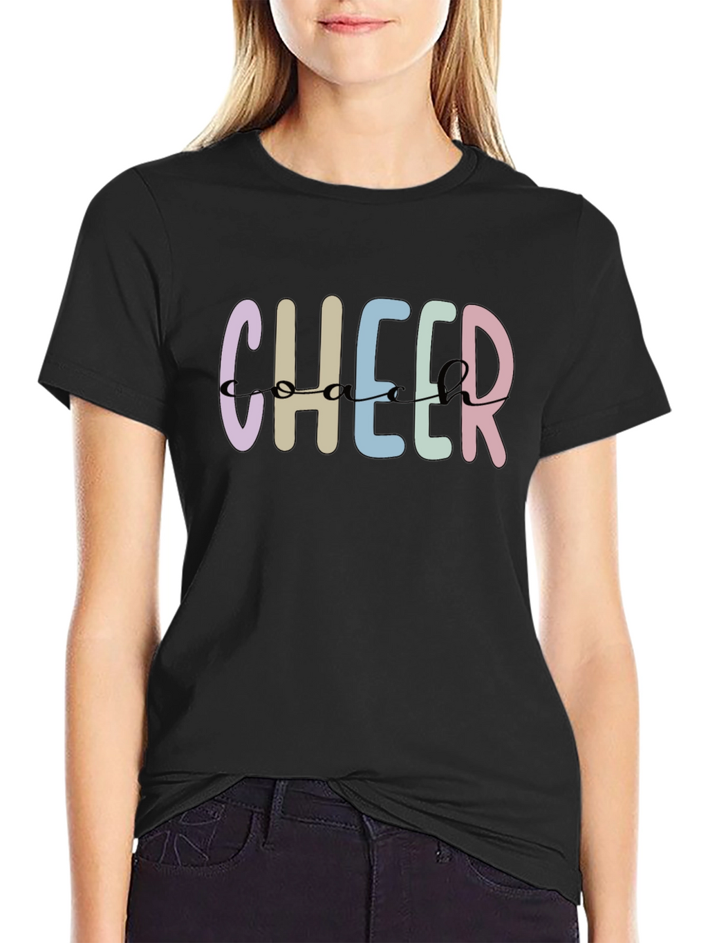 Cheerleader Graphic Crew Neck Tee