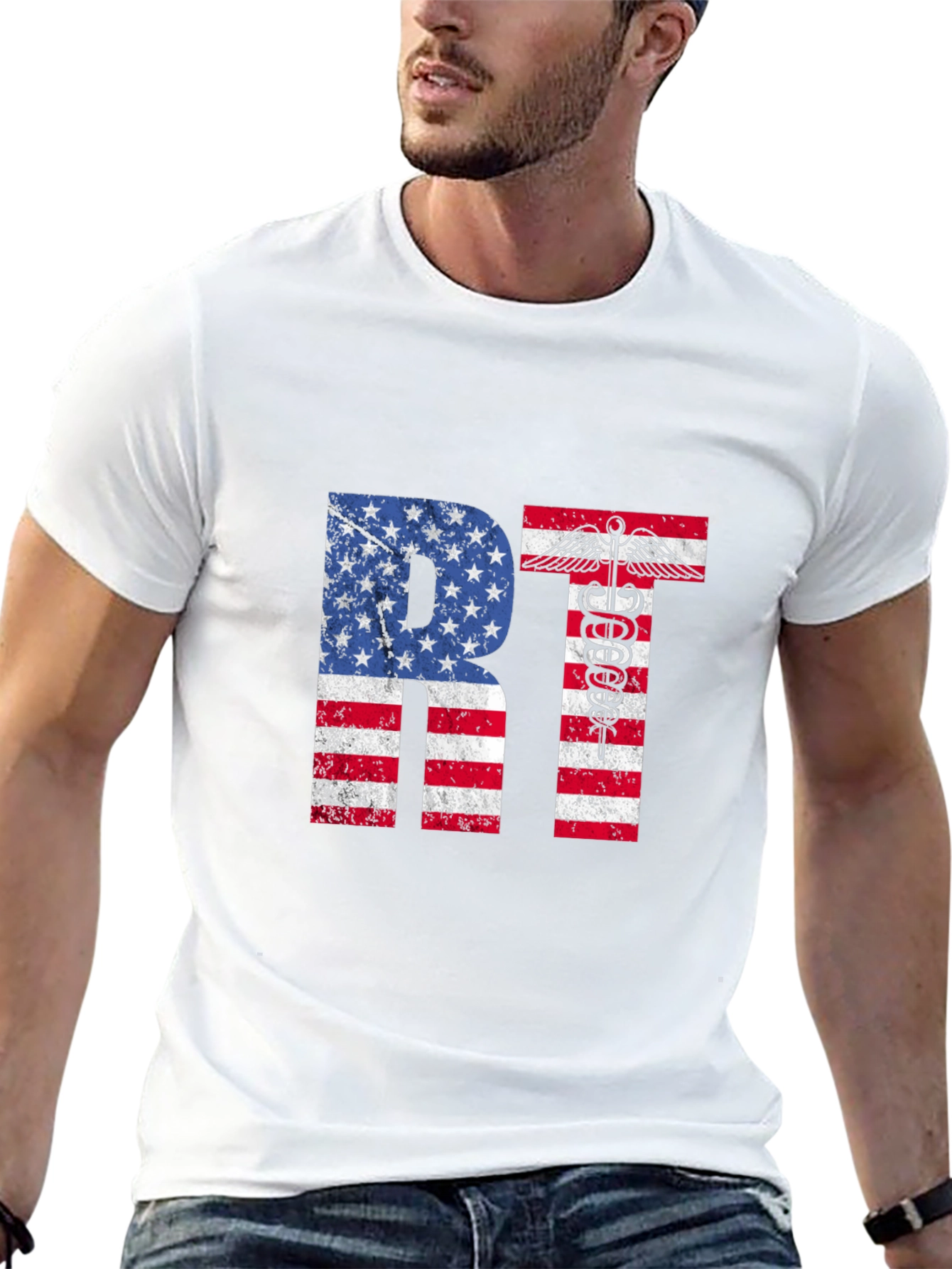 American RT T-Shirt Respiratory Therapist USA Flag Tee