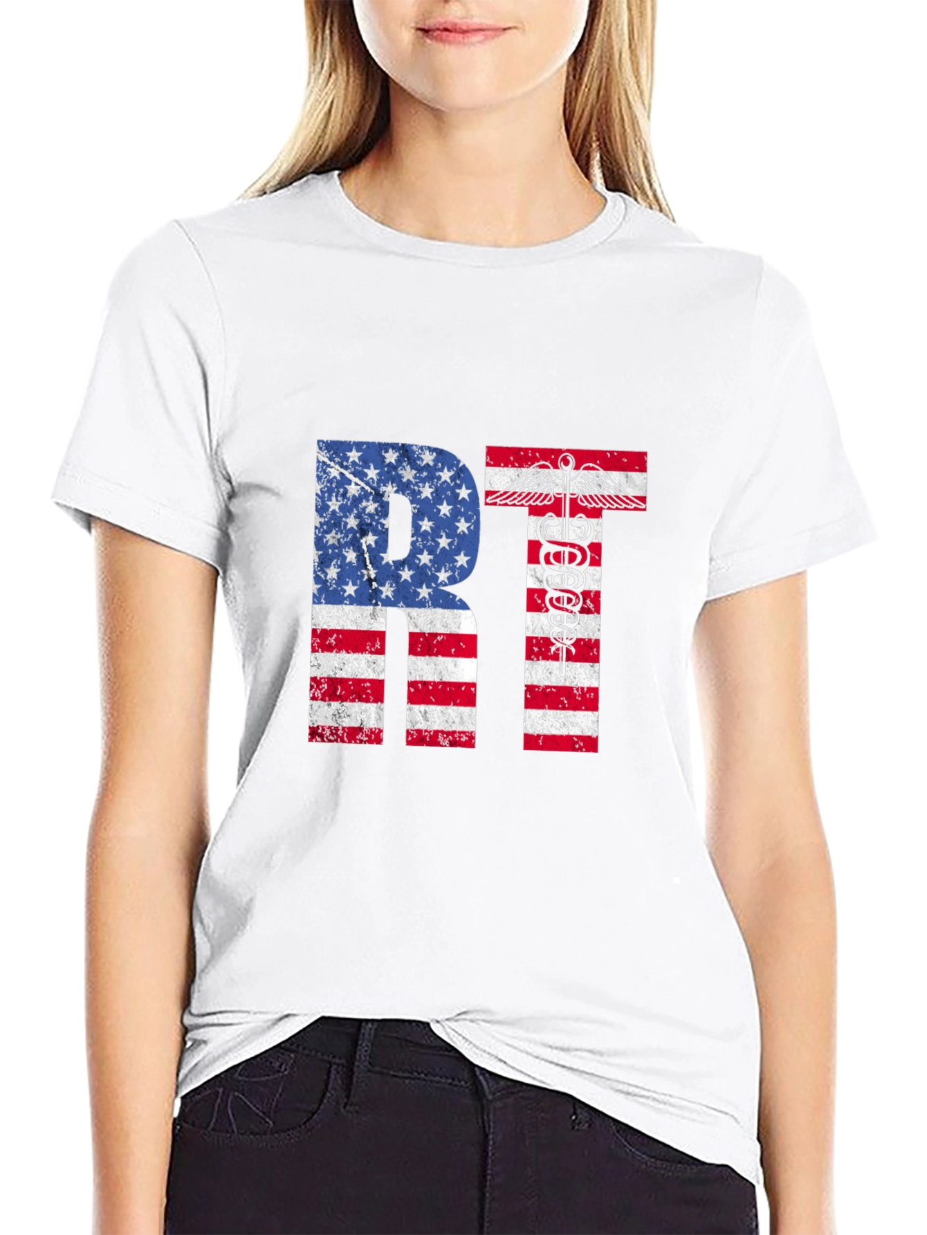 American RT T-Shirt Respiratory Therapist USA Flag Tee
