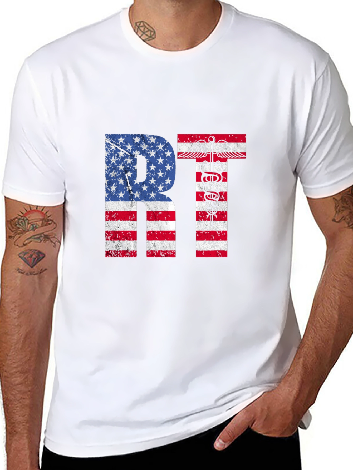 American RT T-Shirt Respiratory Therapist USA Flag Tee