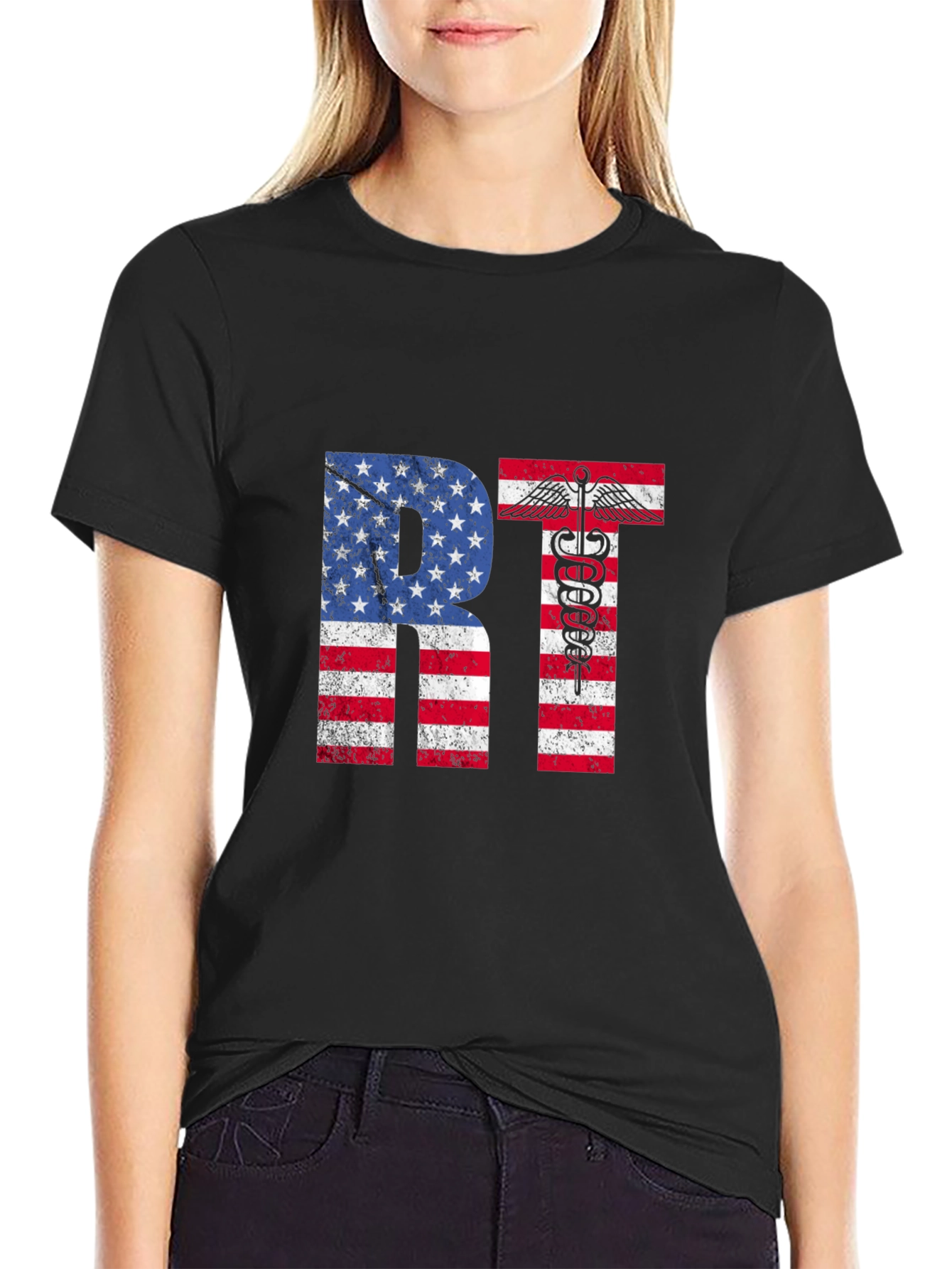 American RT T-Shirt Respiratory Therapist USA Flag Tee