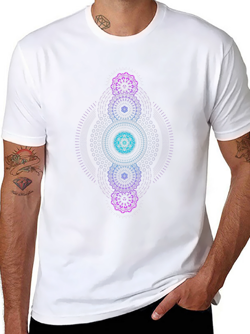 Mystic Mandala Graphic Tee - Black