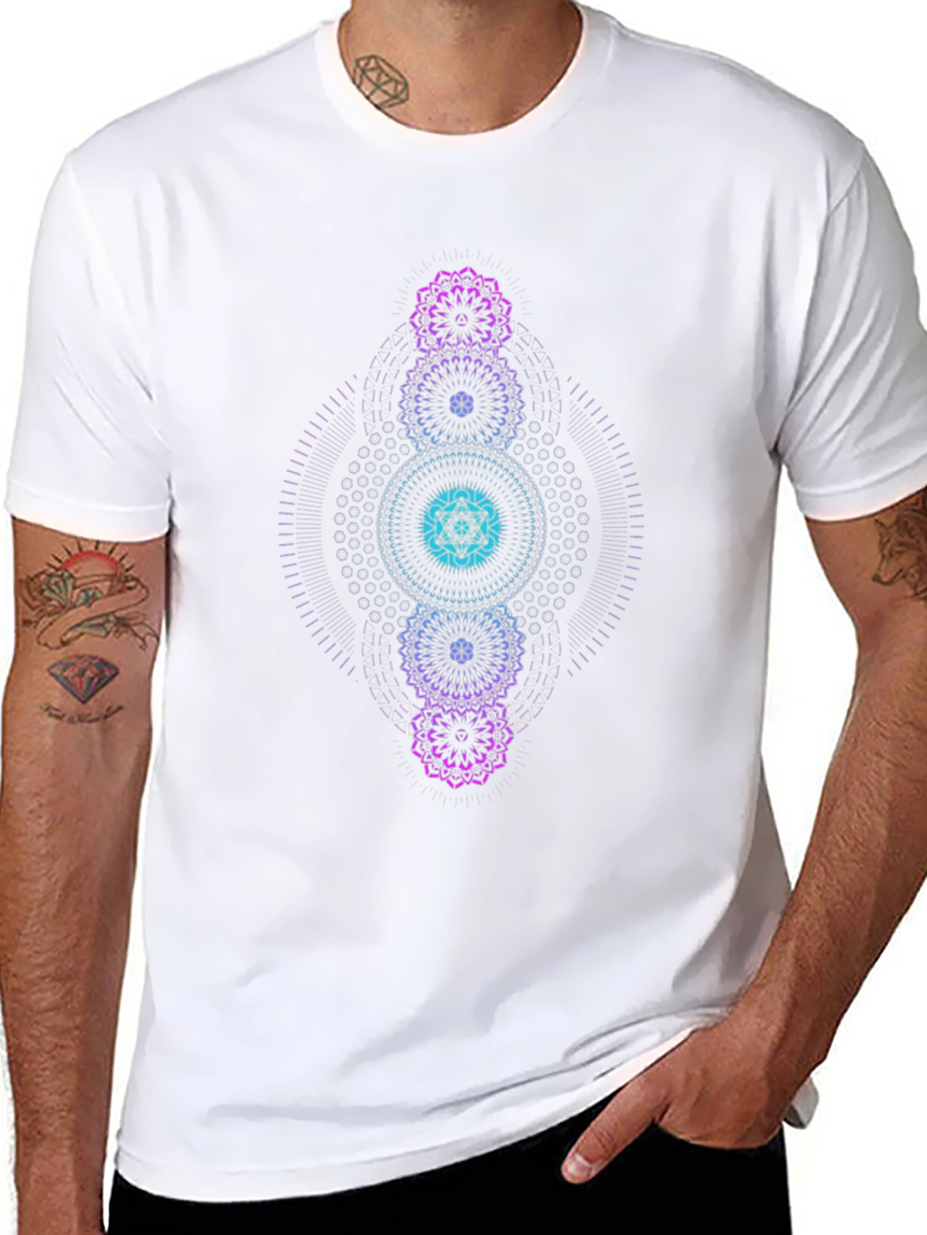 Mystic Mandala Graphic Tee - Black