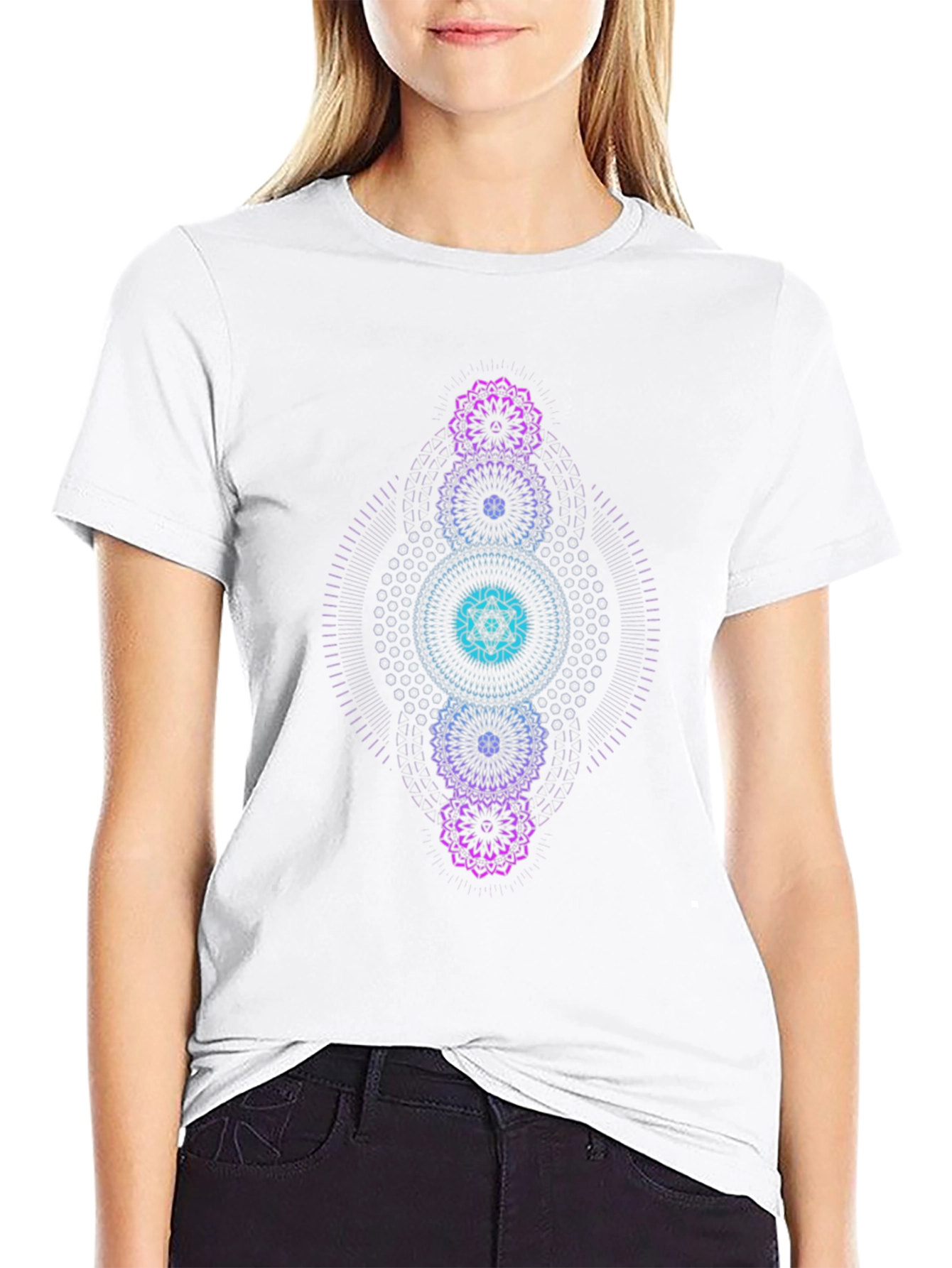 Mystic Mandala Graphic Tee - Black