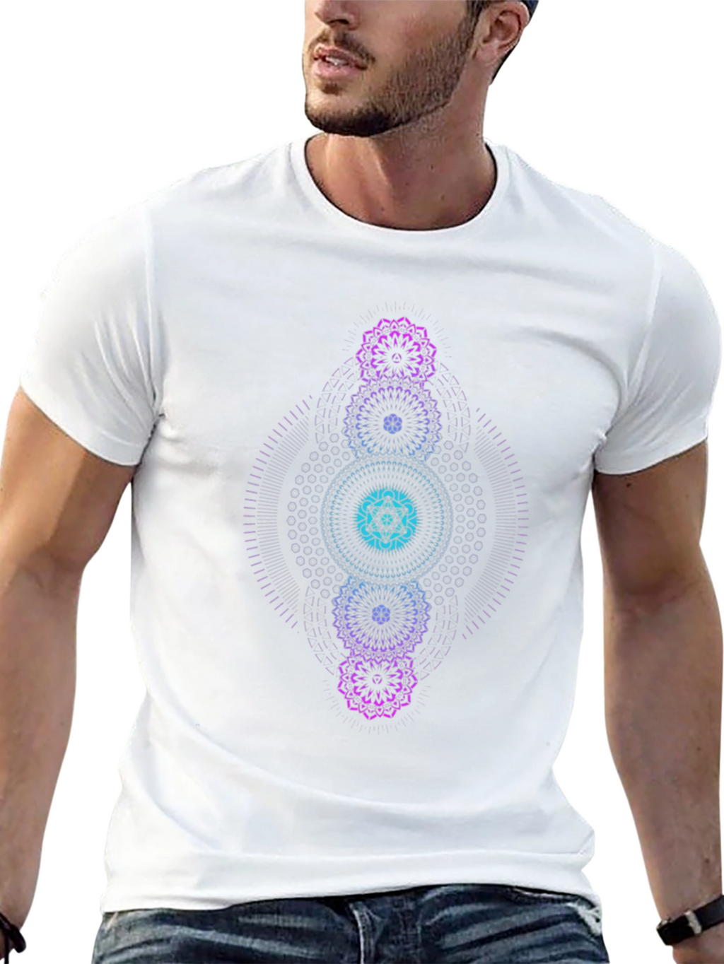 Mystic Mandala Graphic Tee - Black