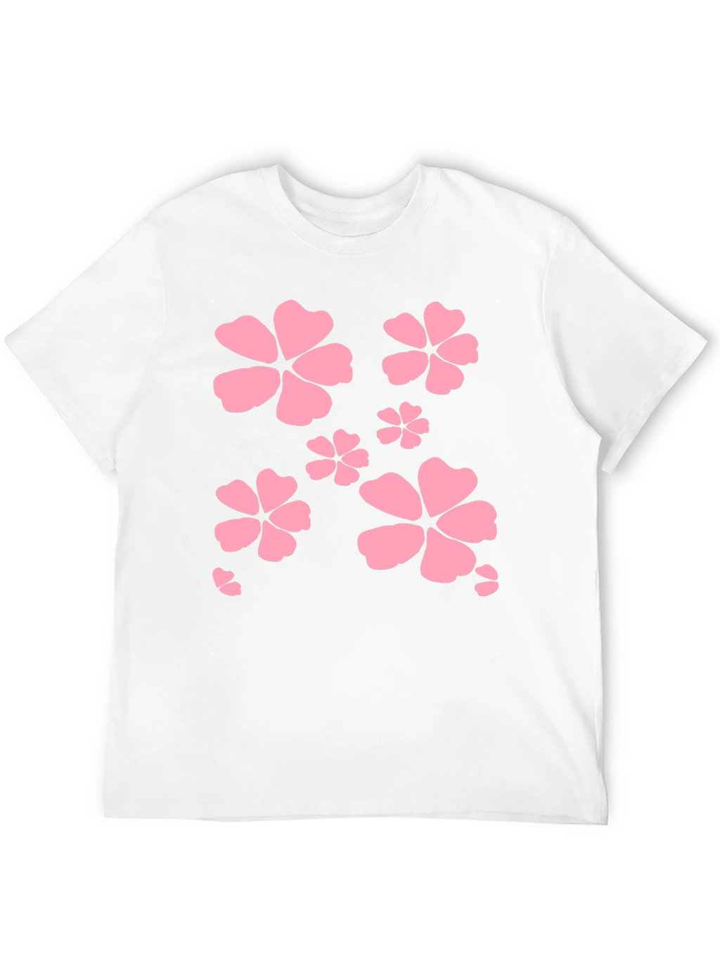 Black T-Shirt with Pink Flower Design
