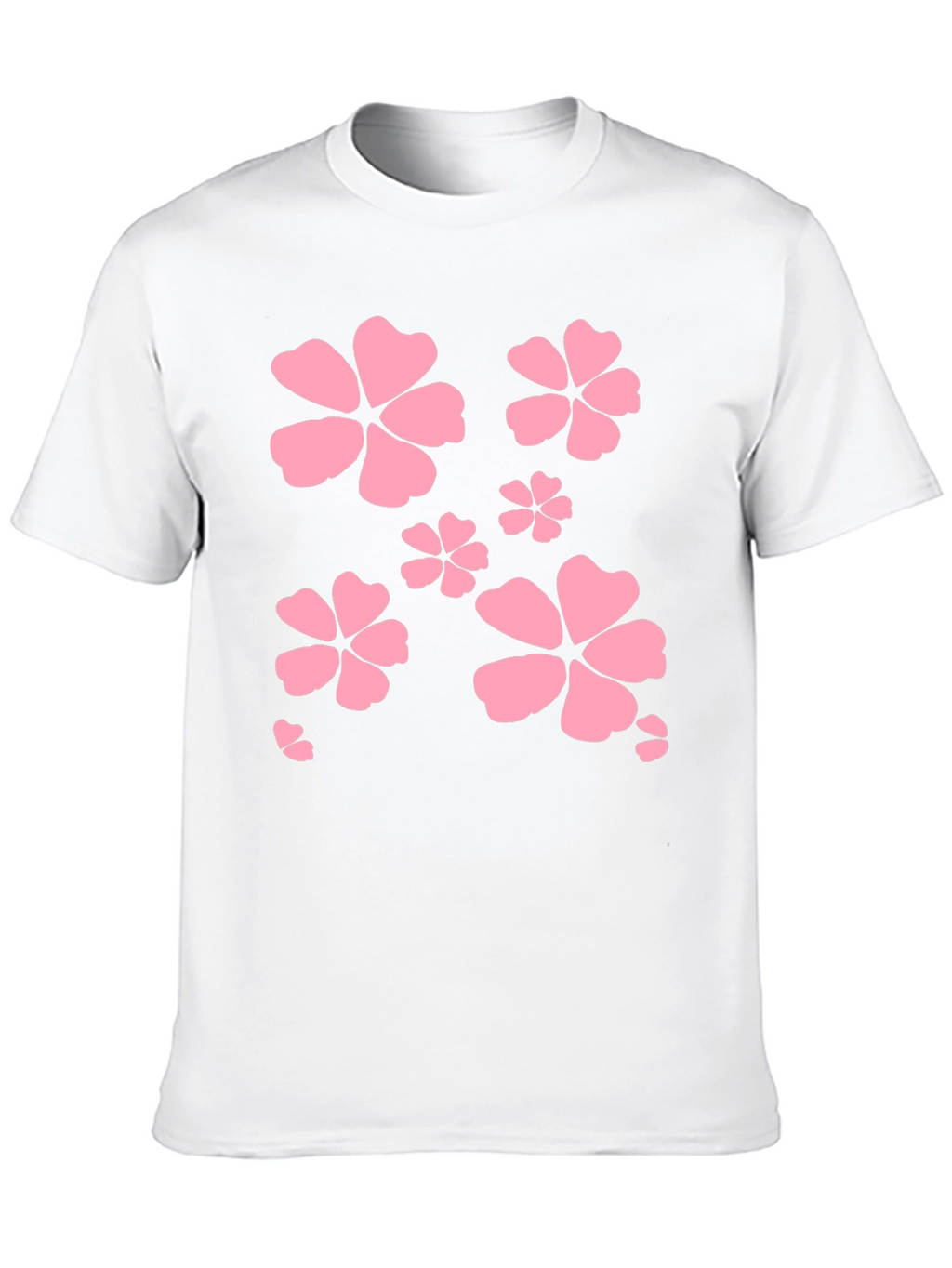 Black T-Shirt with Pink Flower Design