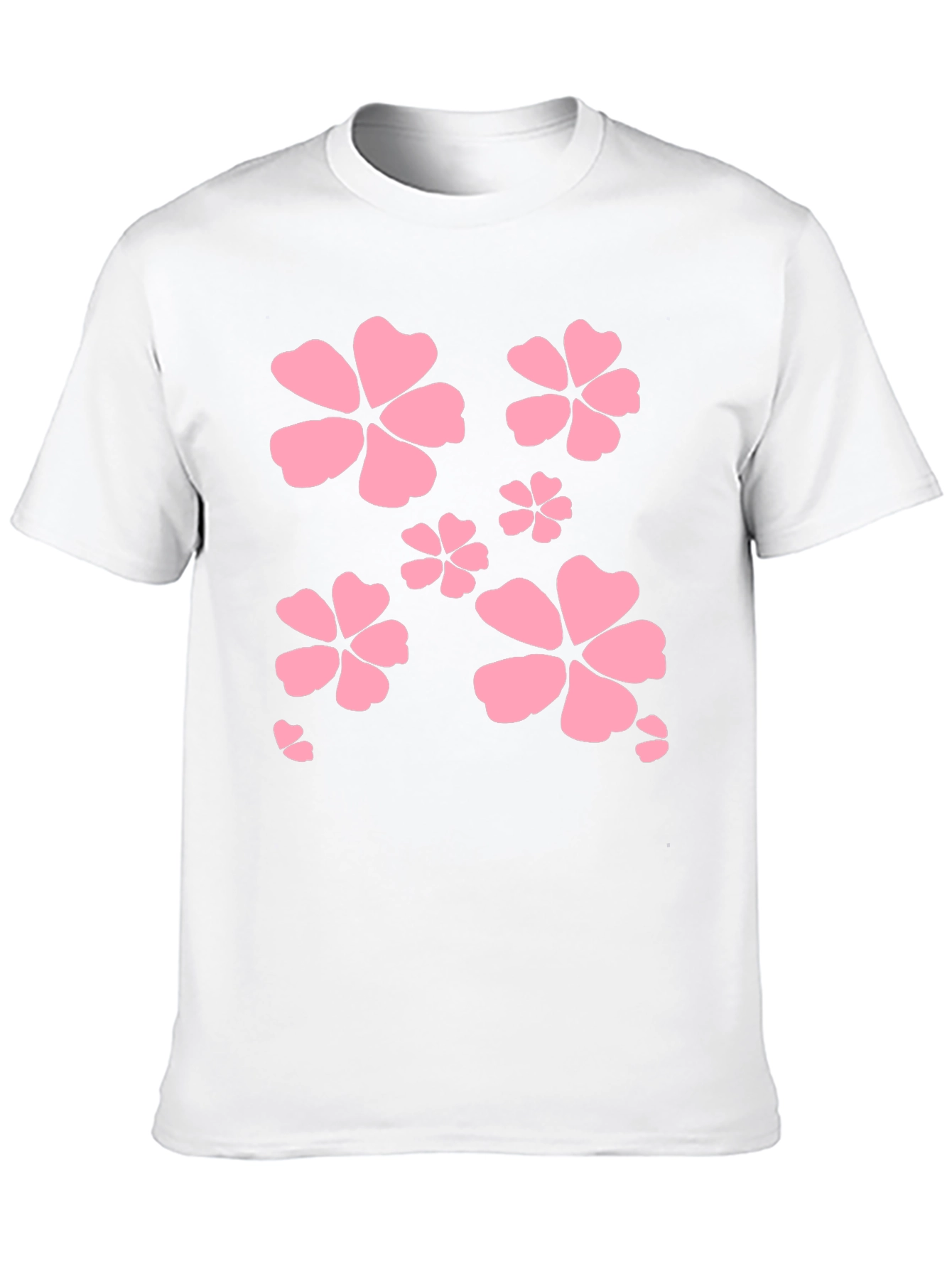 Black T-Shirt with Pink Flower Design