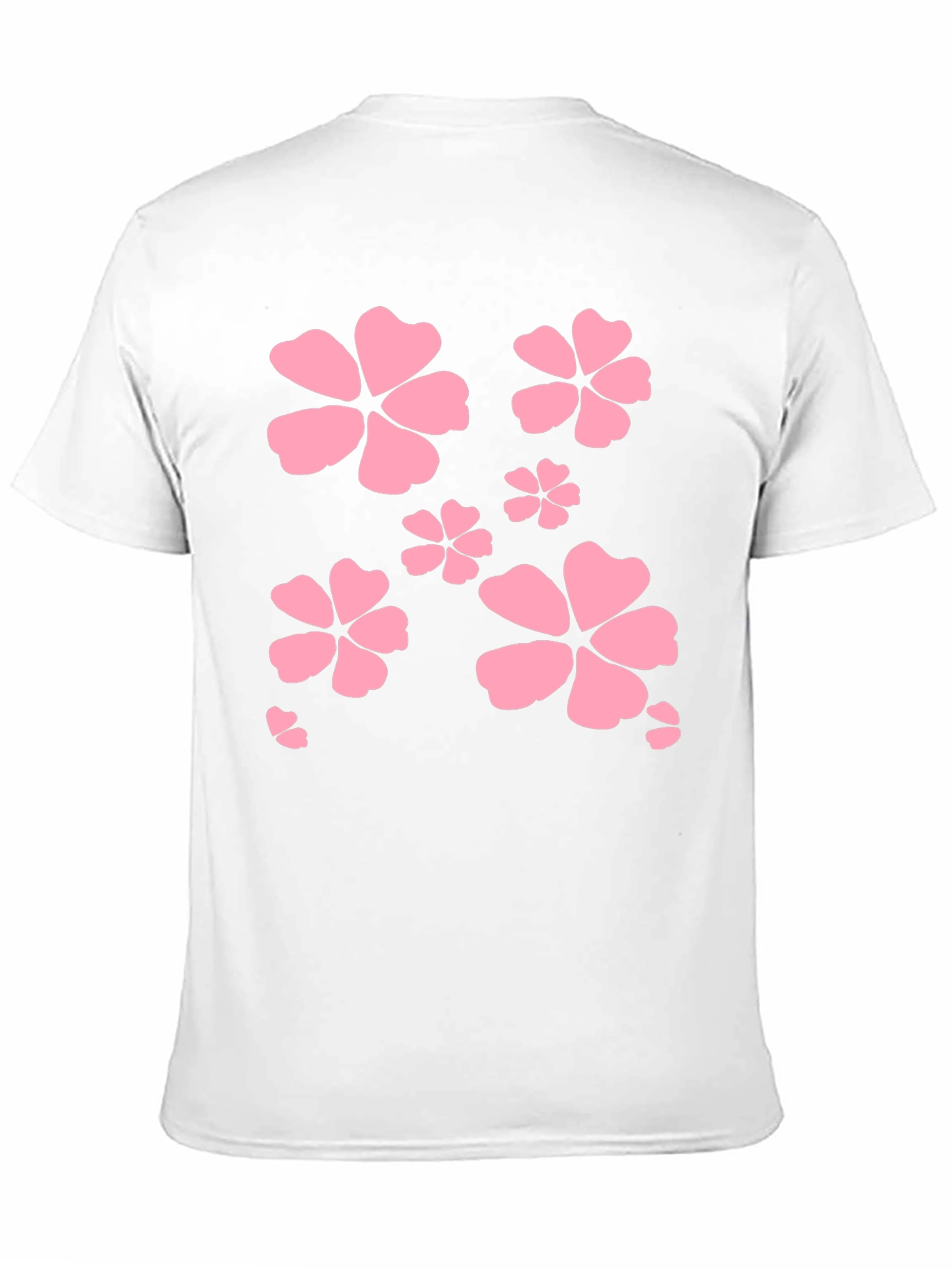 Black T-Shirt with Pink Flower Design