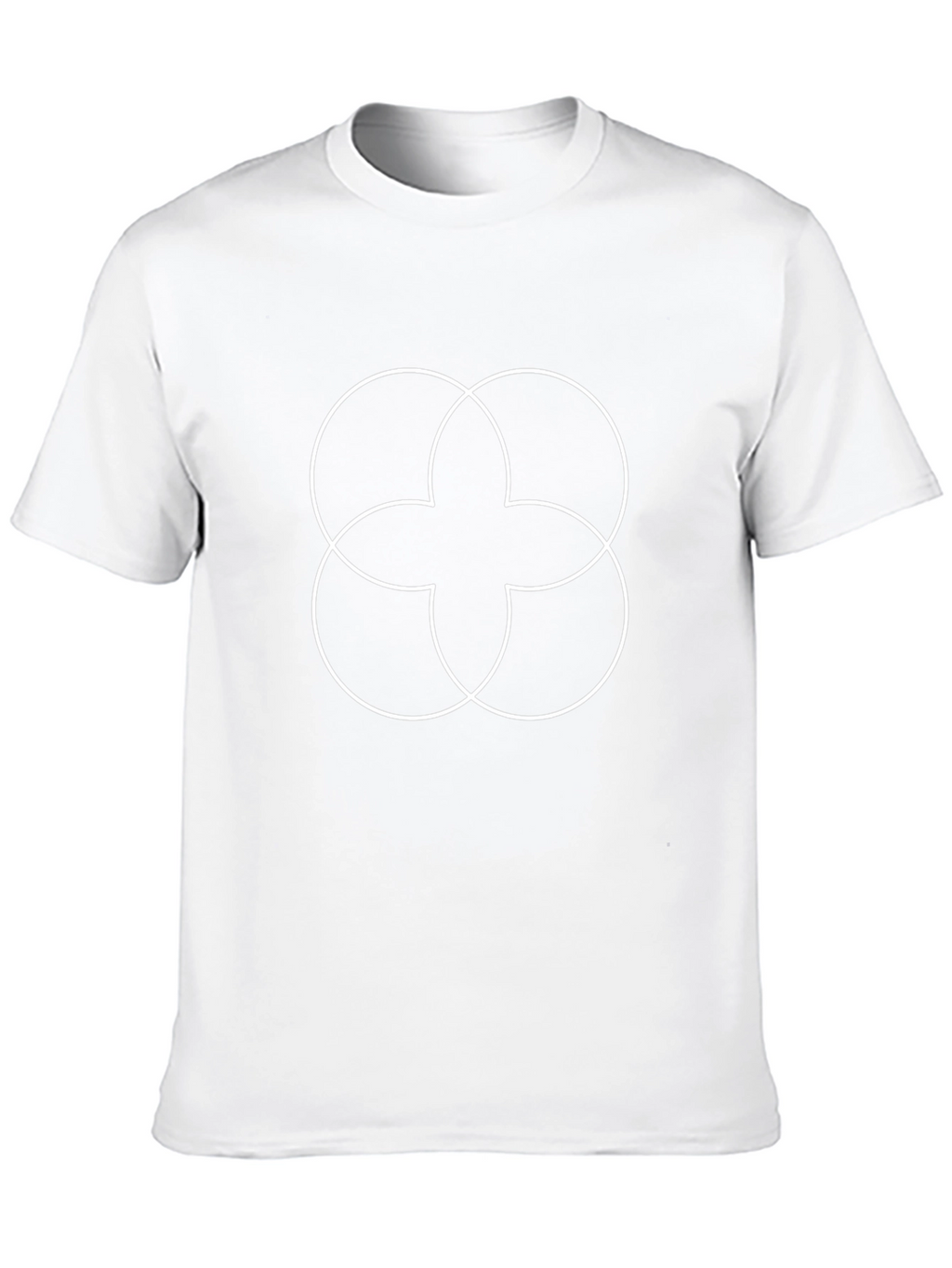 Geometric Circle Flower Graphic Tee - Black