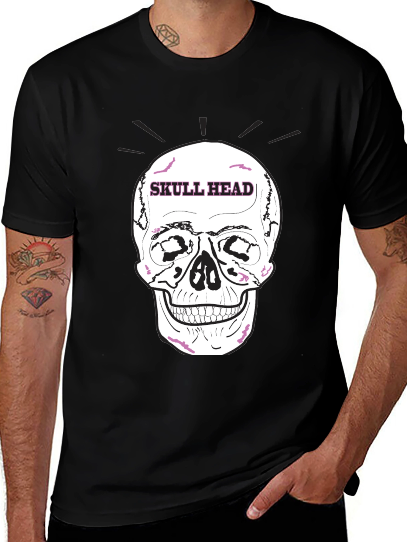 Skull Head Graphic Black T-Shirt