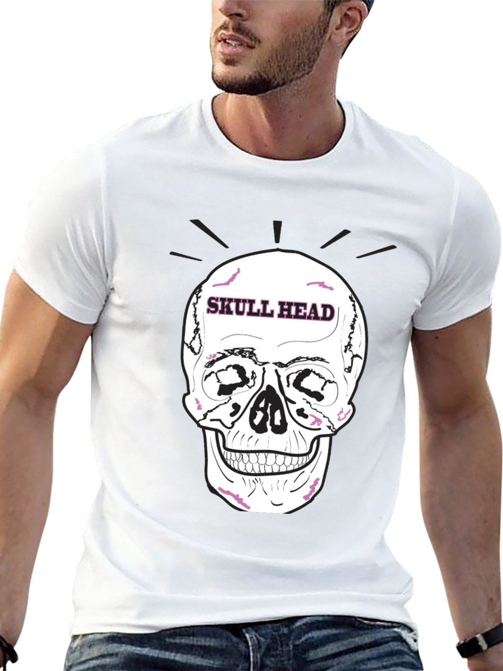Skull Head Graphic Black T-Shirt
