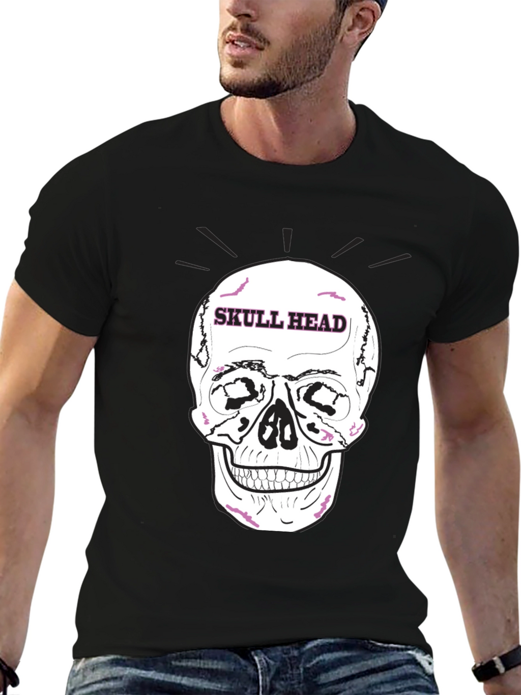 Skull Head Graphic Black T-Shirt