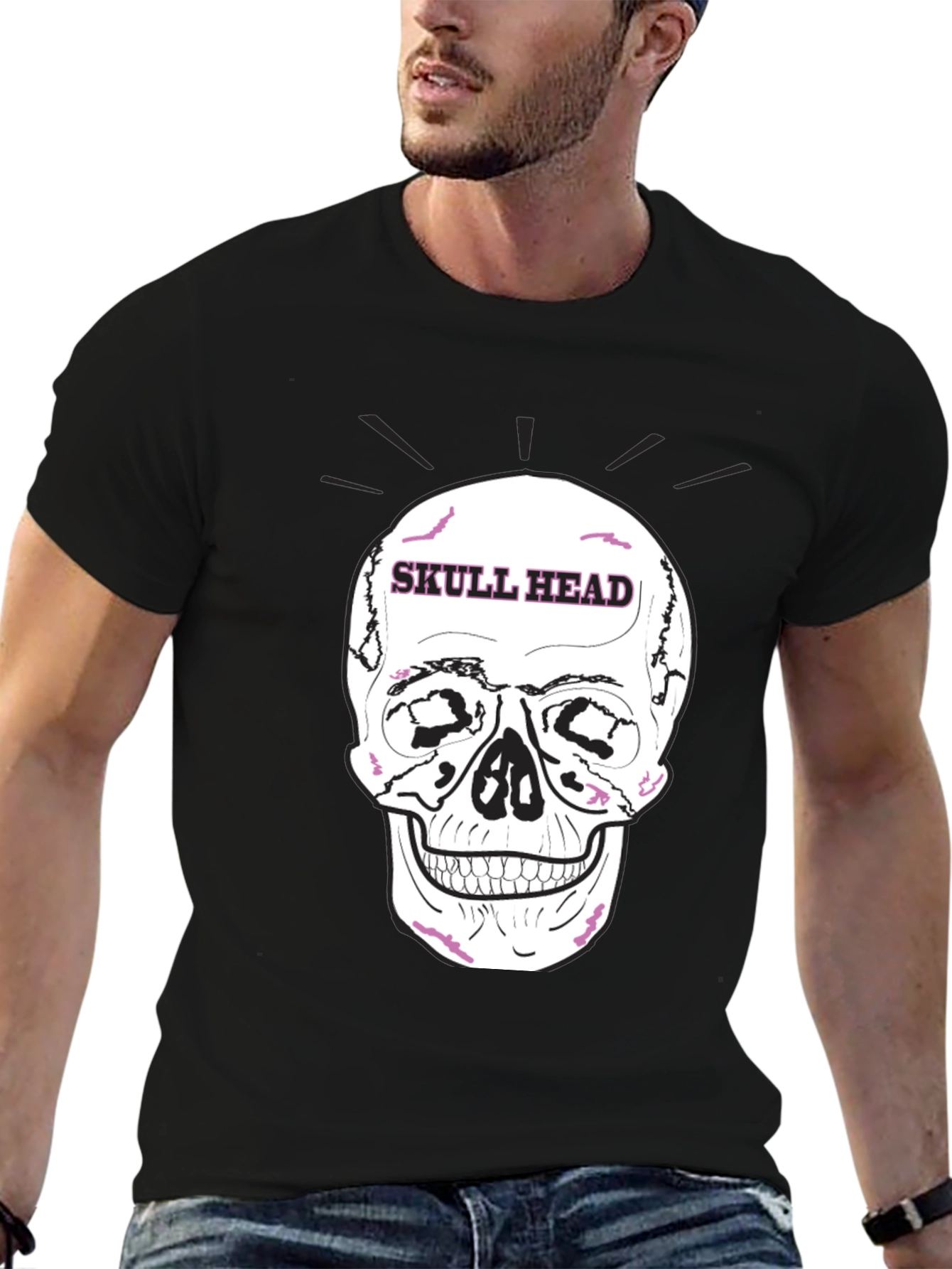 Skull Head Graphic Black T-Shirt